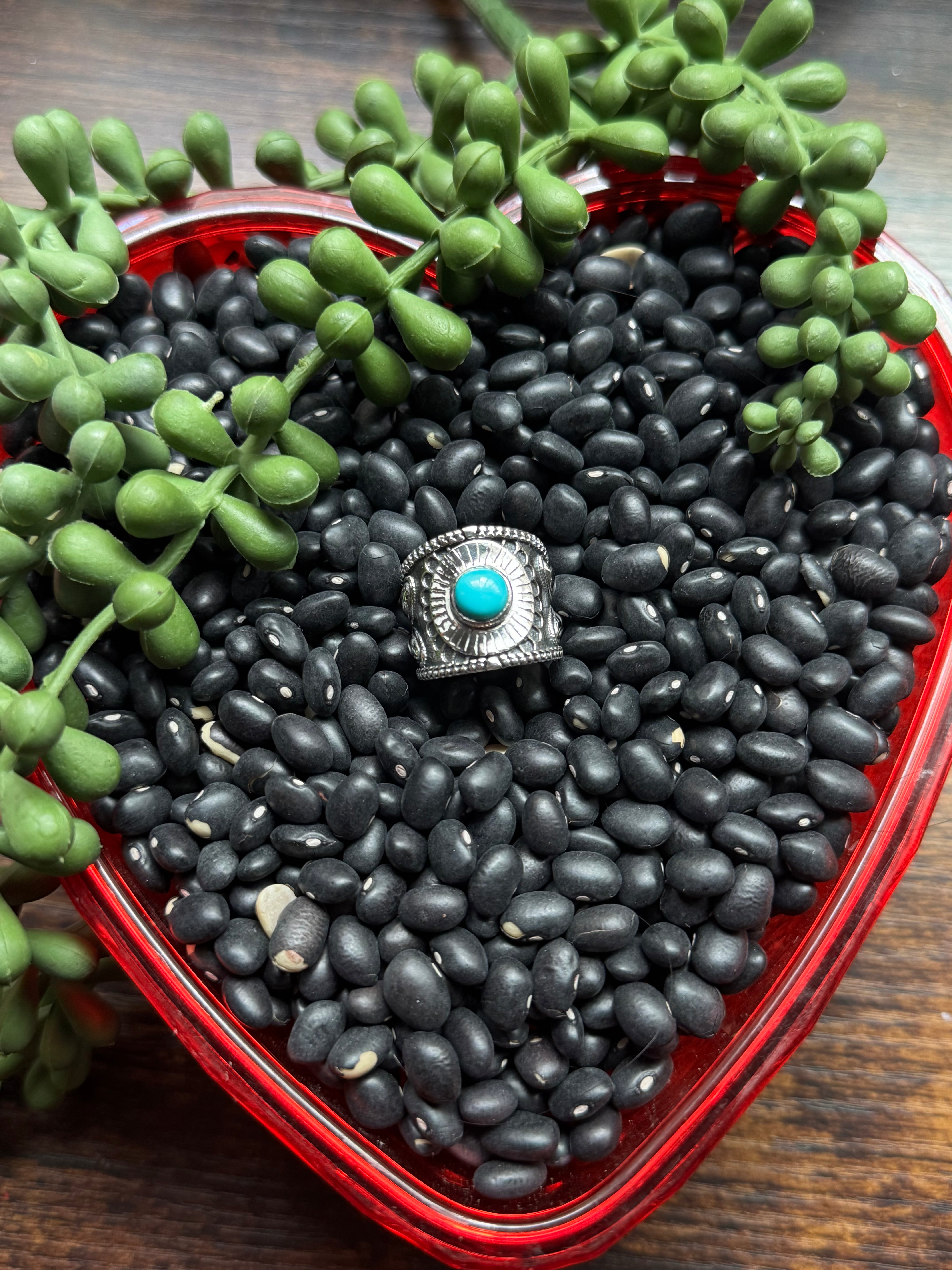 Southwest Handmade Kingman Turquoise & Sterling Silver Band Ring