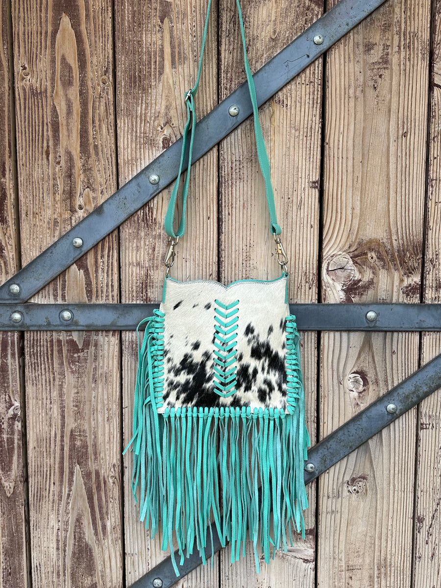 Genuine Leather & Cowhide Fringe Purse