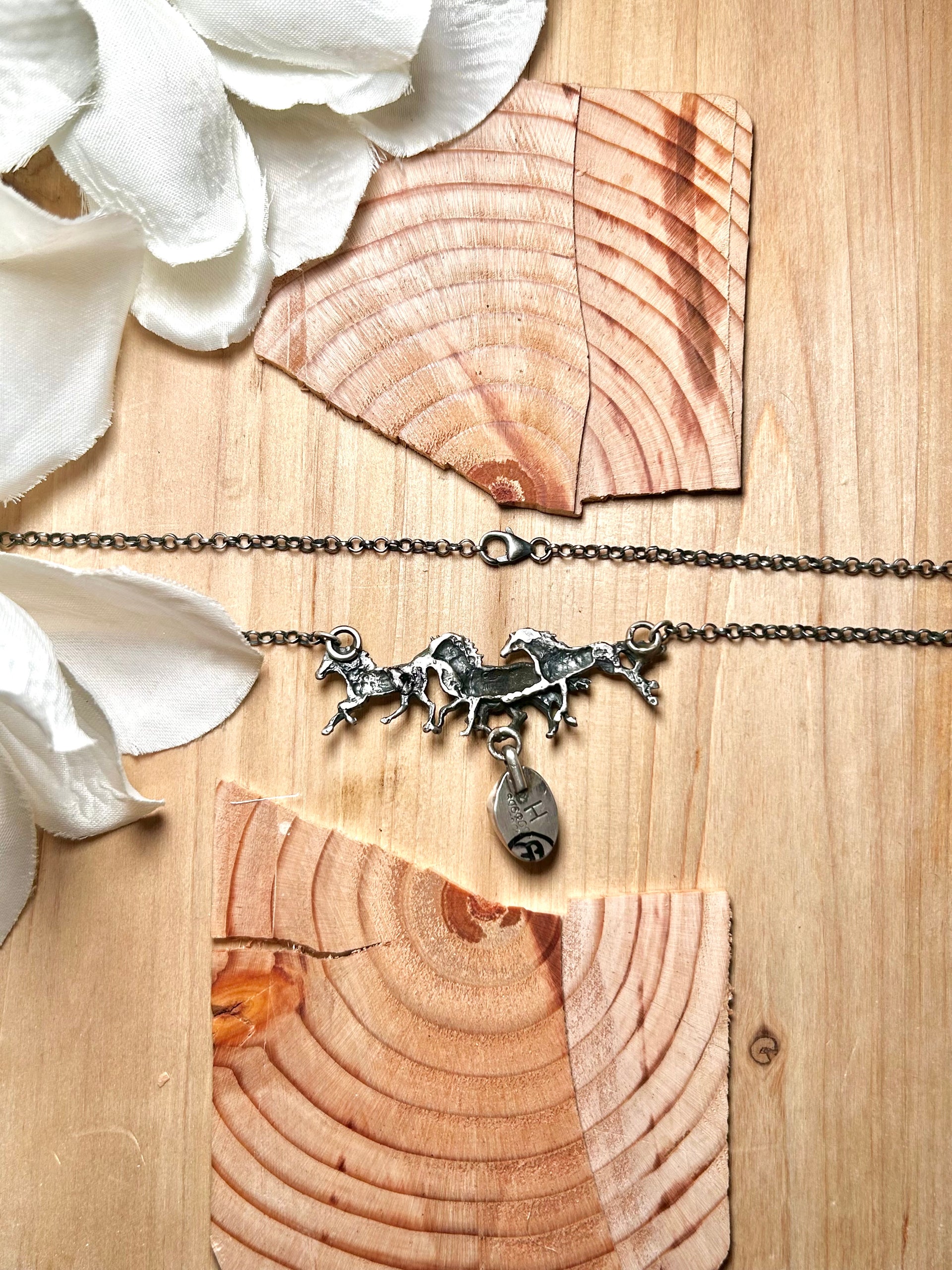 Navajo Made White Buffalo & Sterling Silver Necklace