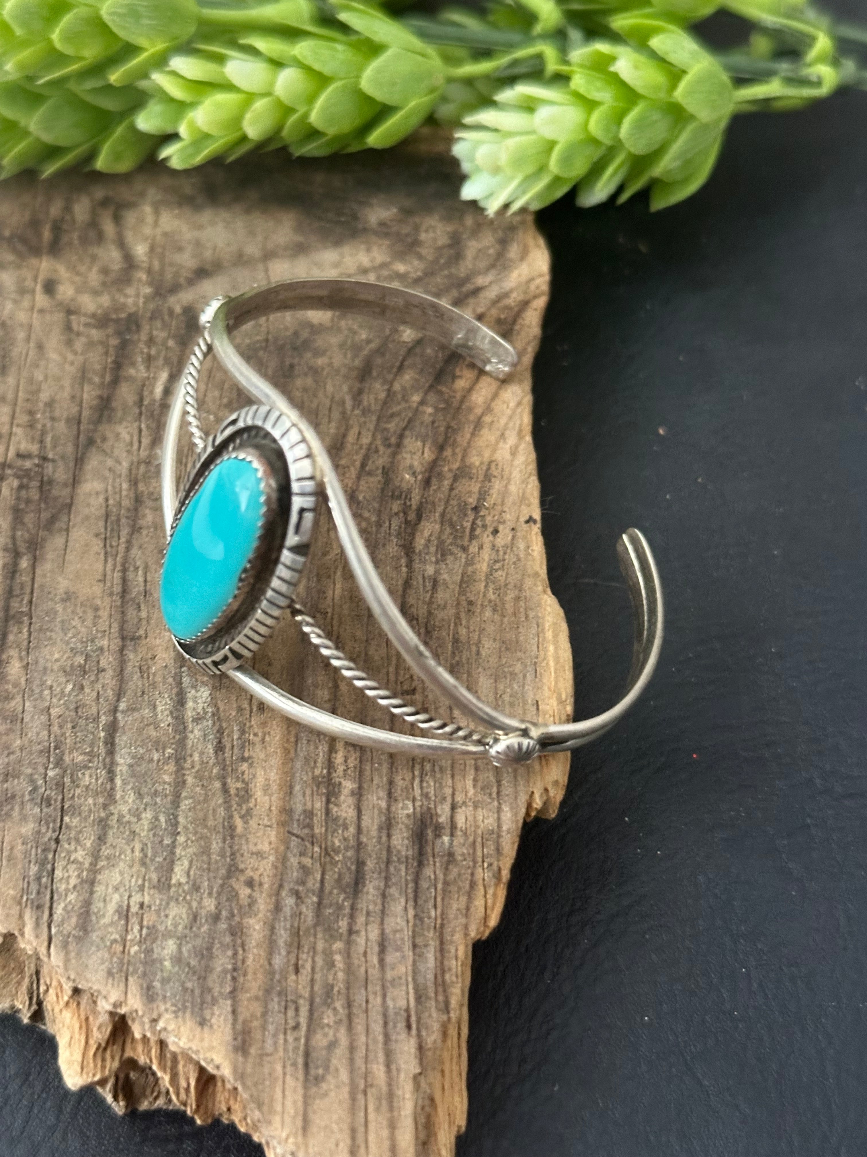 Robert Shakey Kingman Turquoise & Sterling Silver Cuff Bracelet