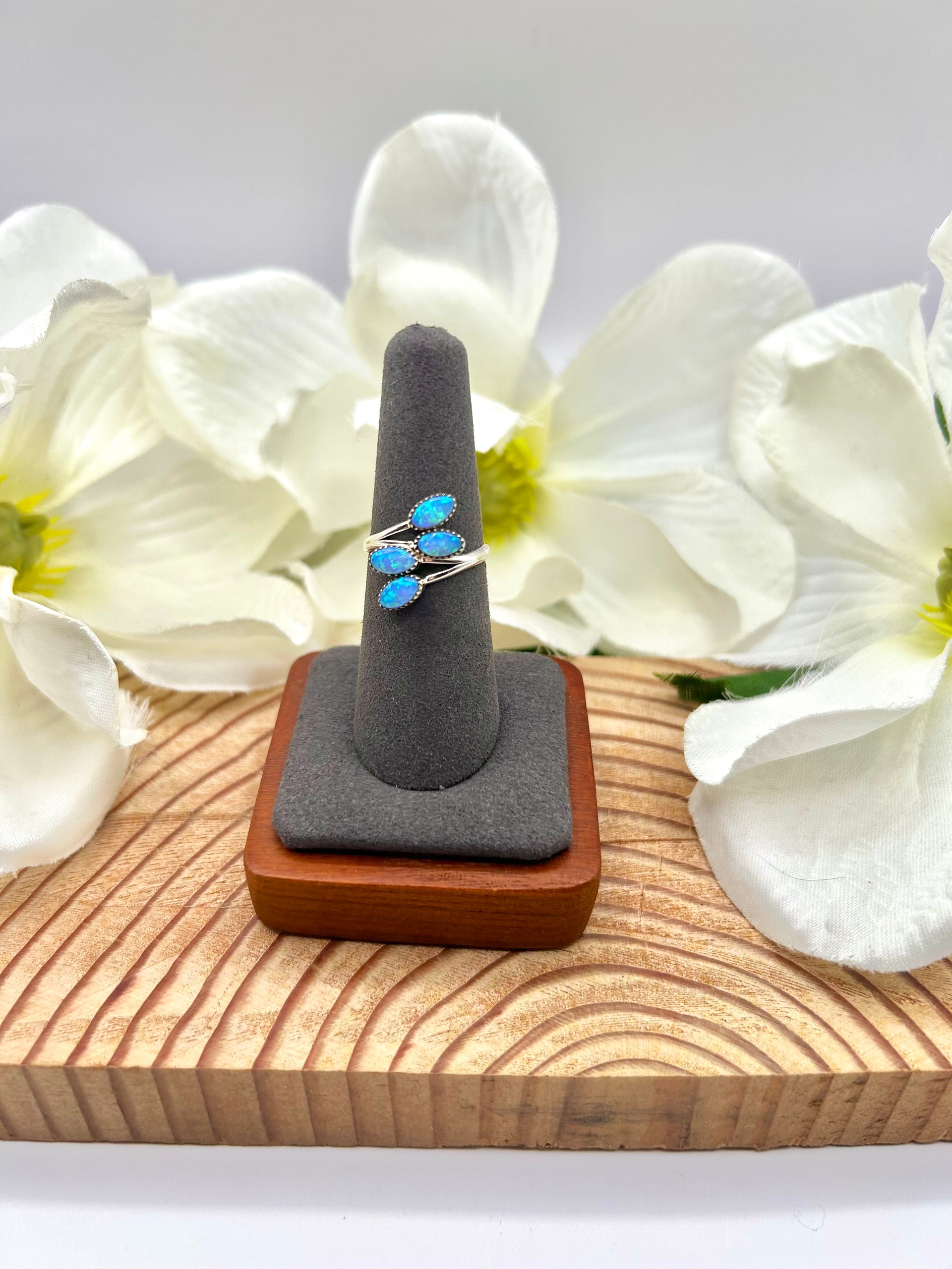 Navajo Made Opal & Sterling Silver Adjustable Ring