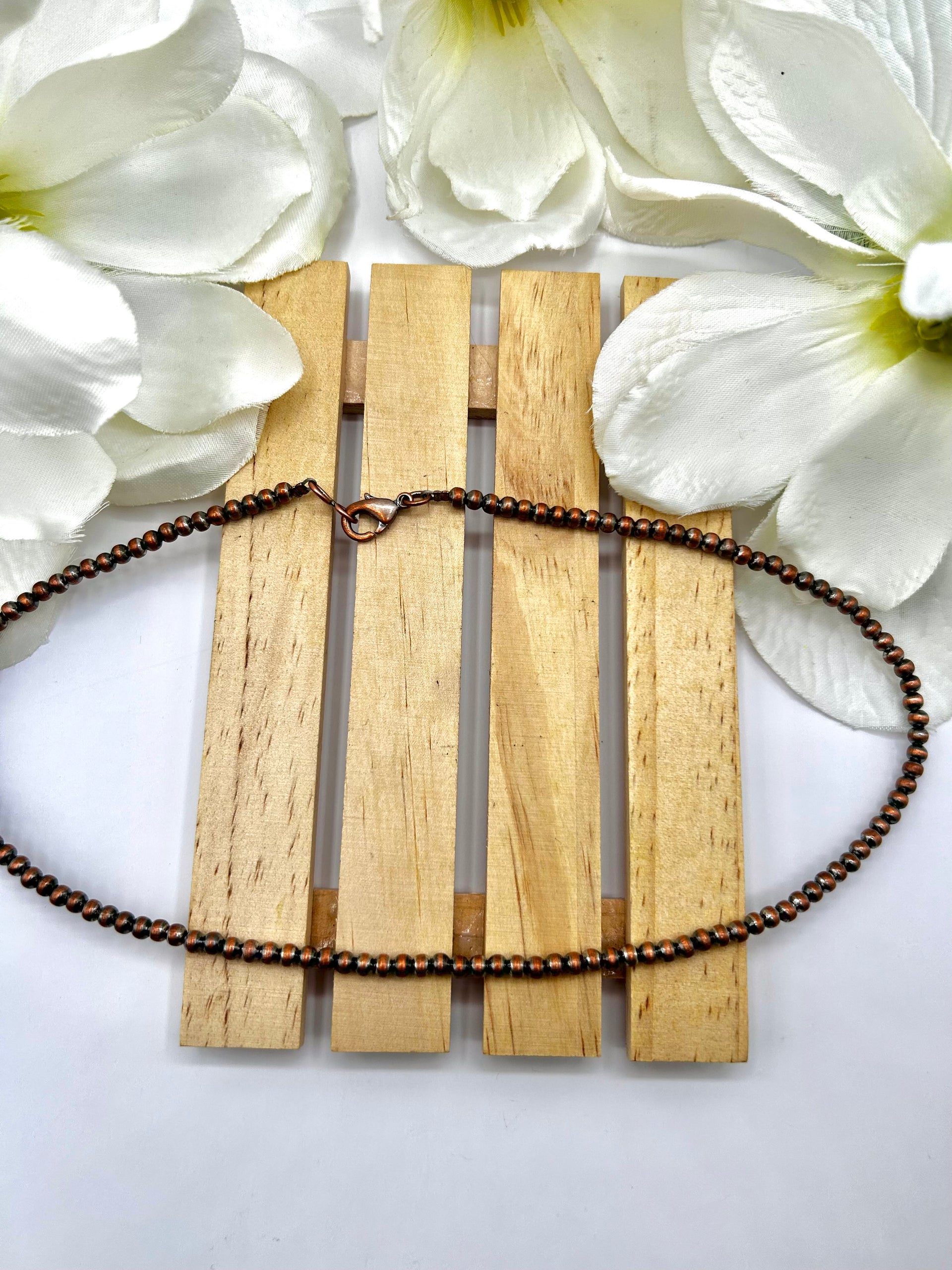 Navajo Made Strung 4 MM Copper Necklace
