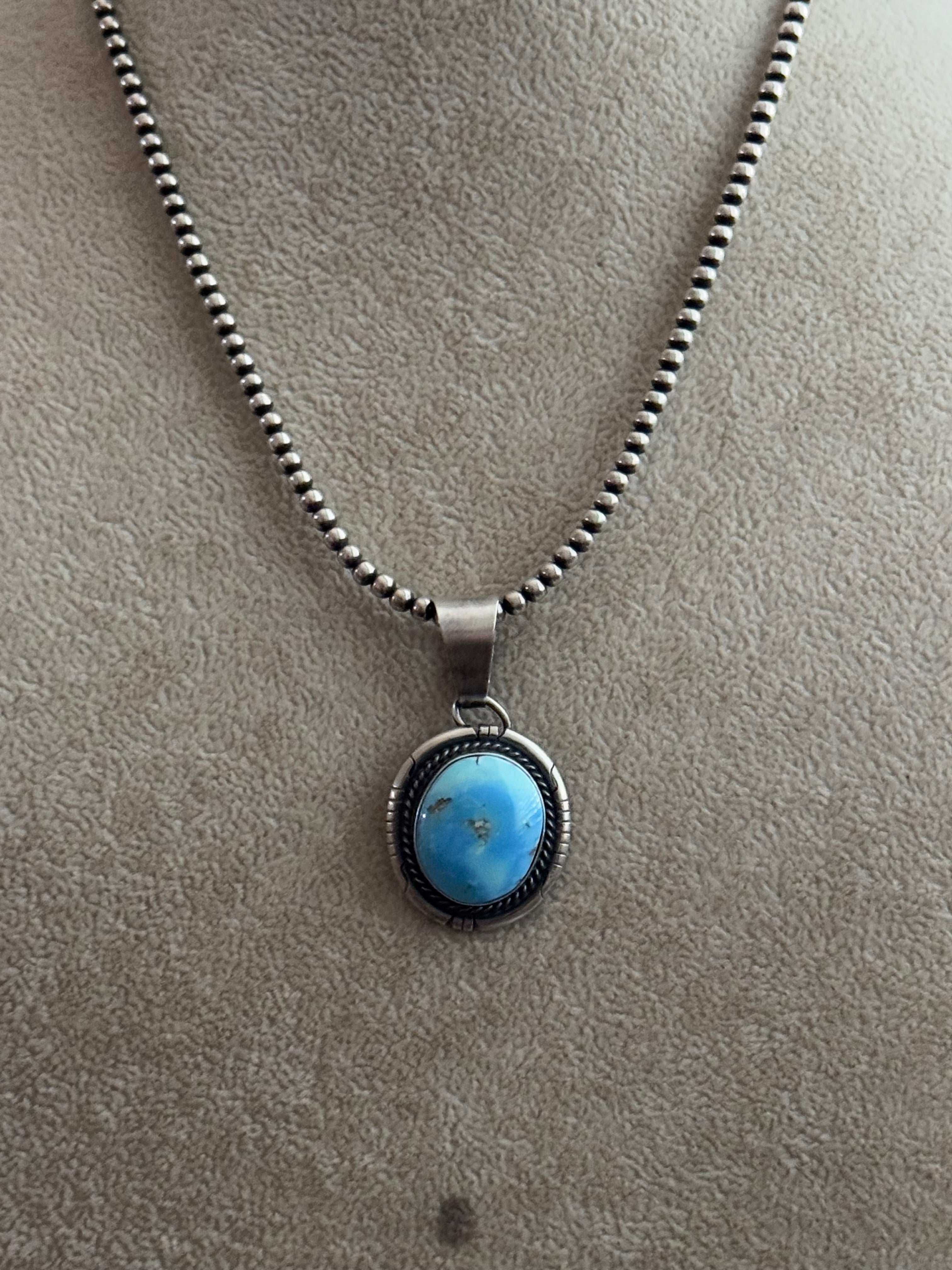 Dave Skeets Golden Hills Turquoise & Sterling Silver Pendant