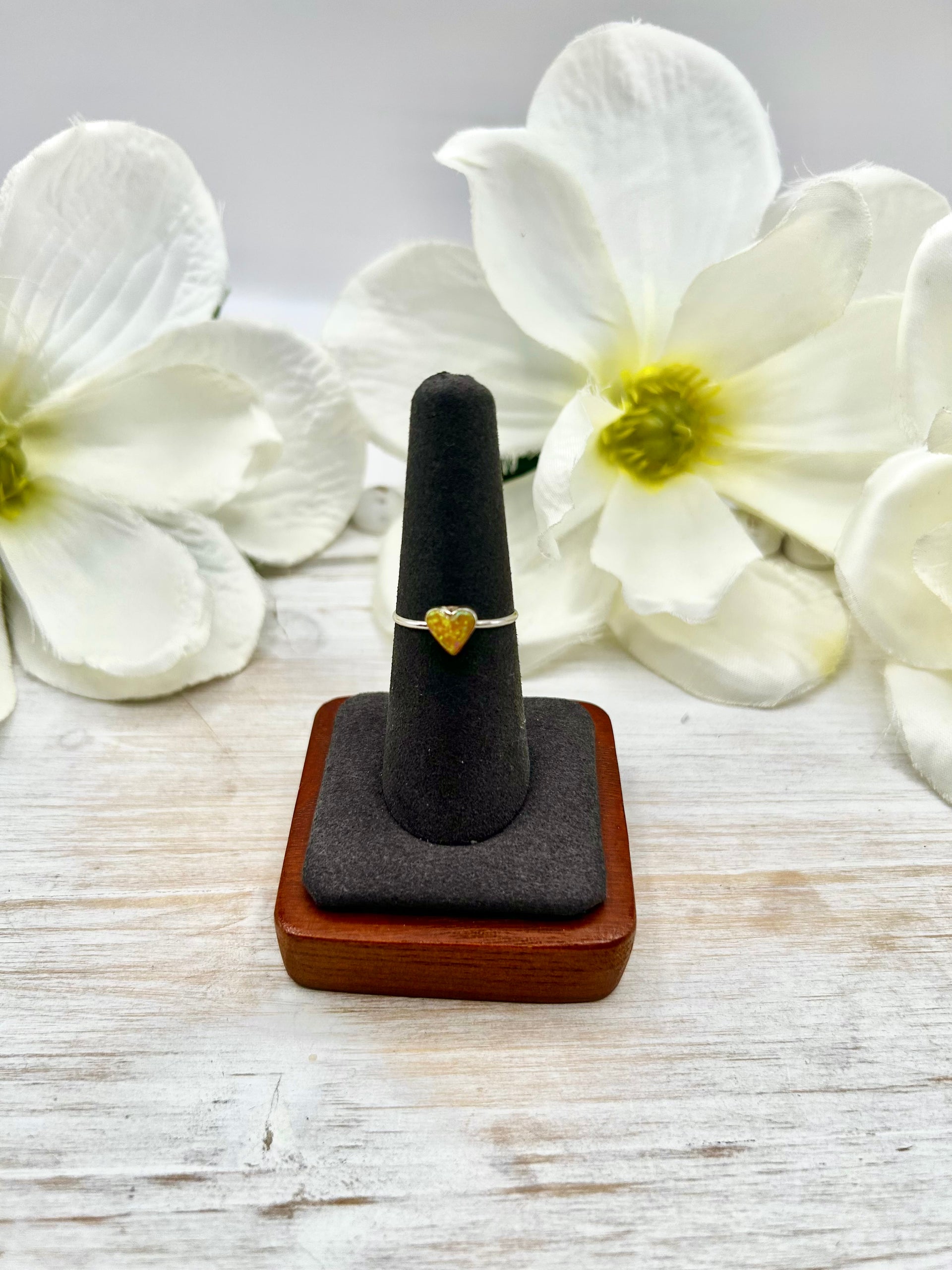 Zuni Made Opal & Sterling Silver Ring Size 7.5