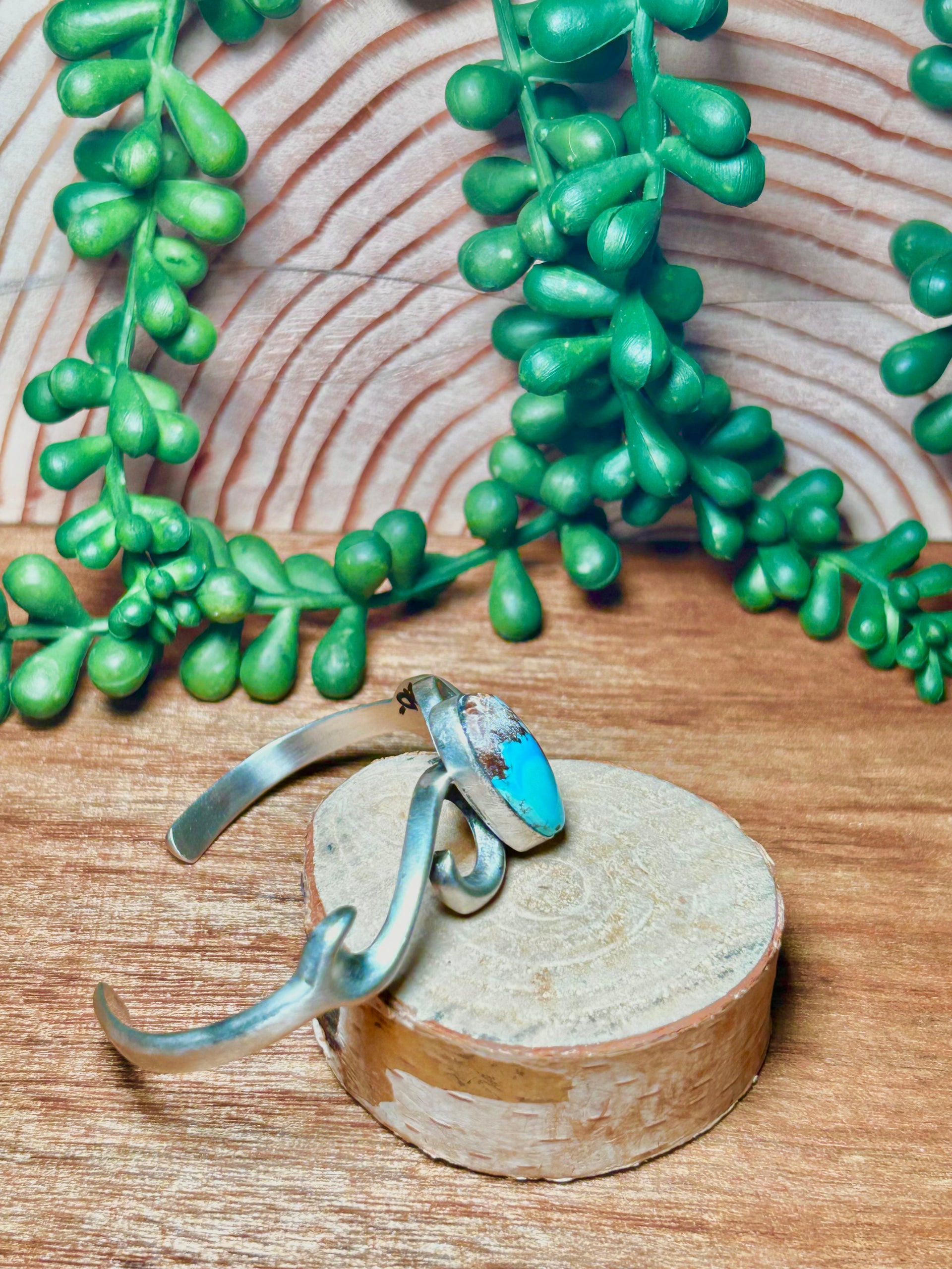 Navajo Made Golden Hill’s Turquoise & Sterling Silver Cuff Bracelet