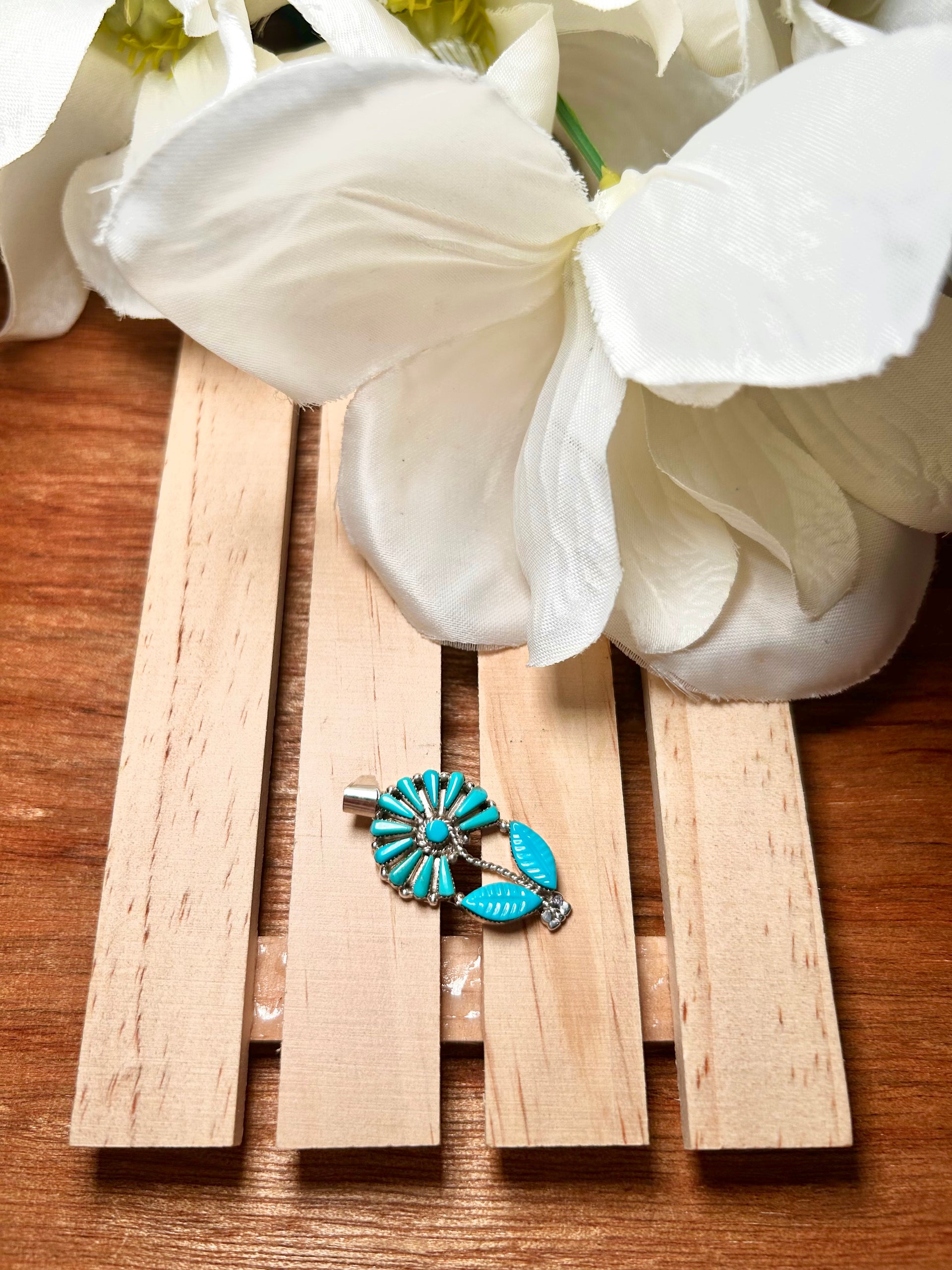 Zuni Made Kingman Turquoise & Sterling Silver Pendant