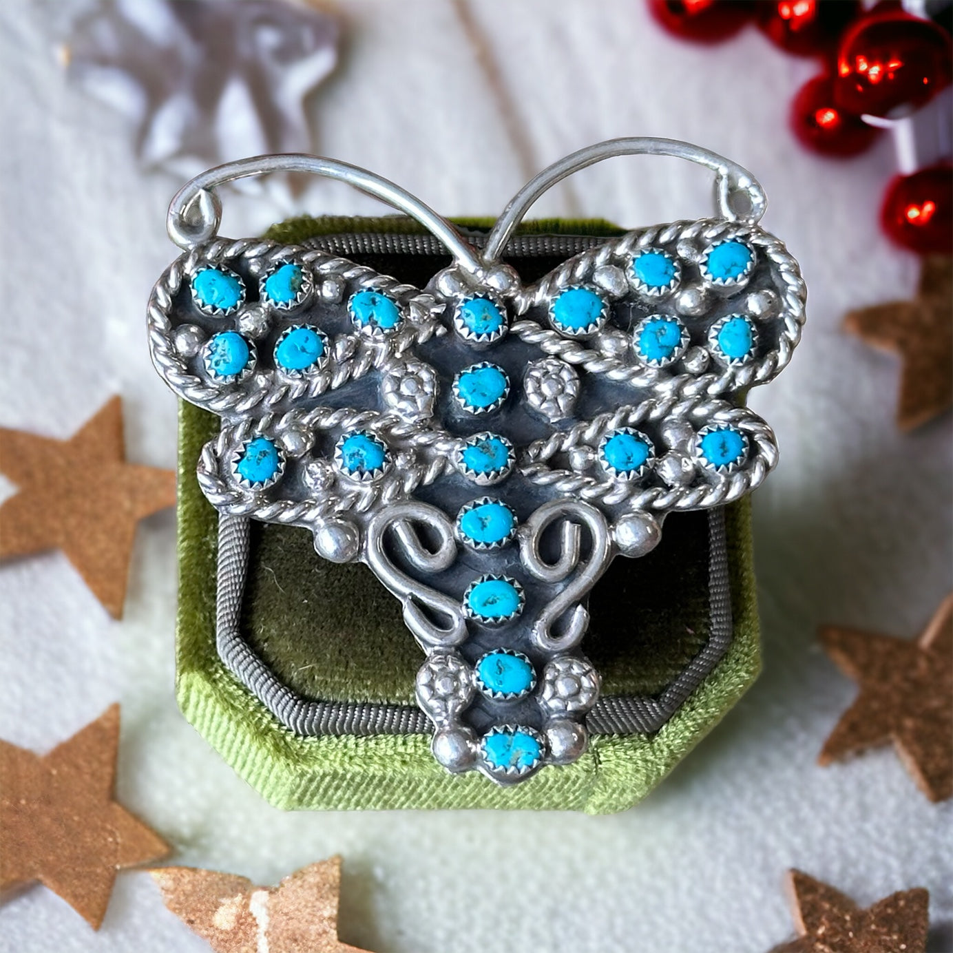 Brendan James Sleeping Beauty Turquoise & Sterling Silver Adjustable Butterfly Ring