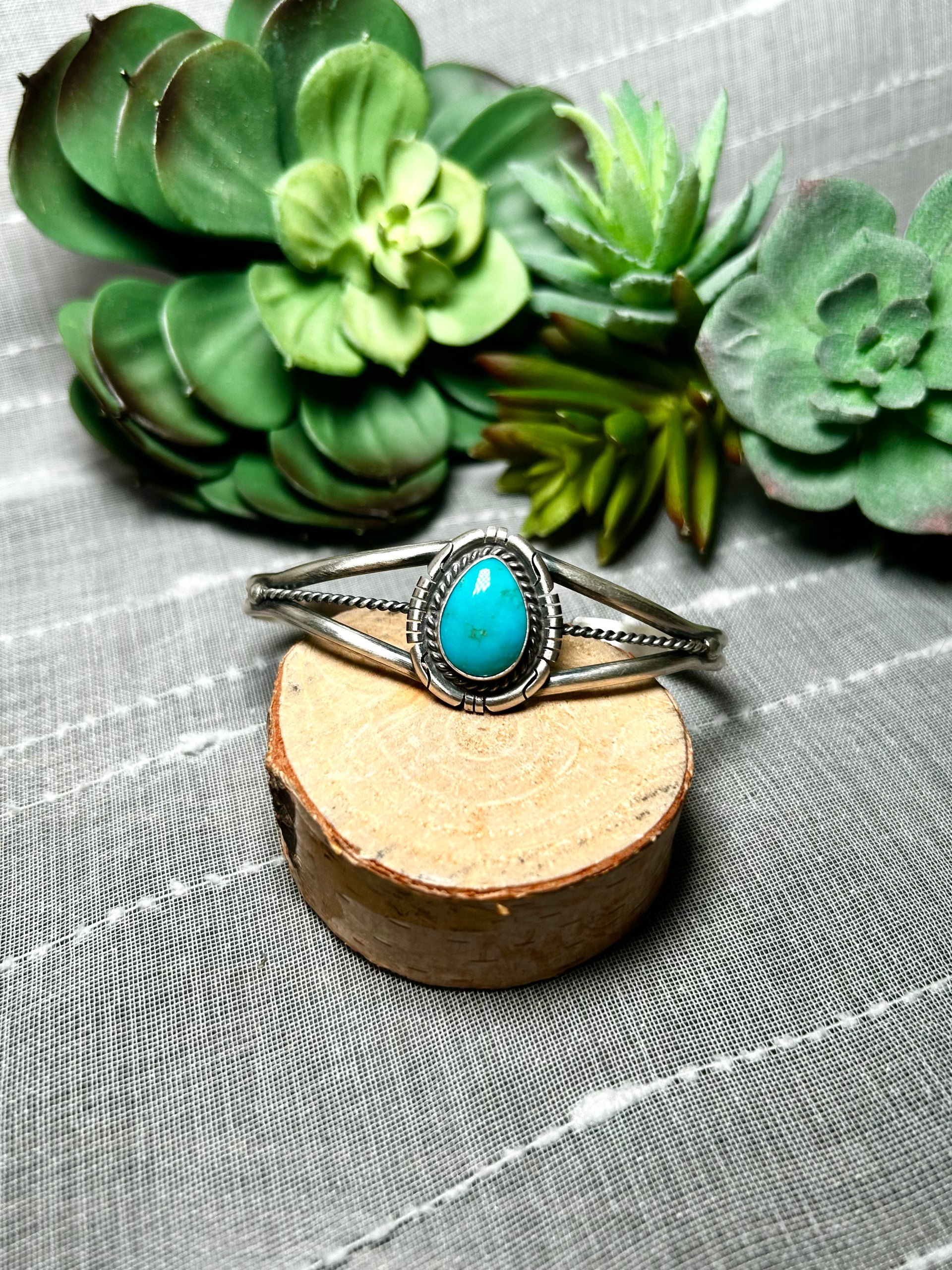 Dave Skeets Kingman Turquoise & Sterling Silver Cuff Bracelet