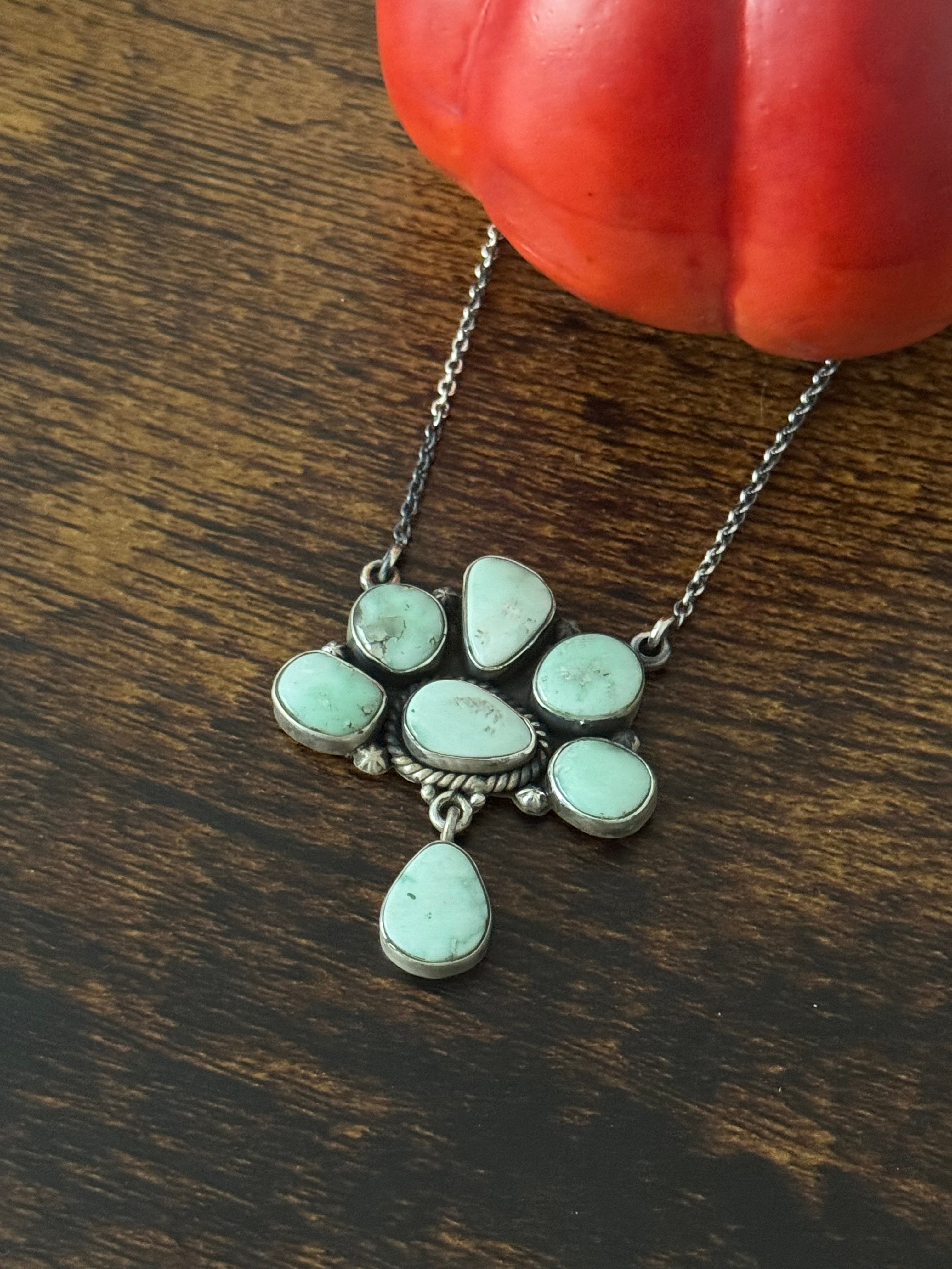 Southwest Paloma Variscite & Sterling Silver Necklace