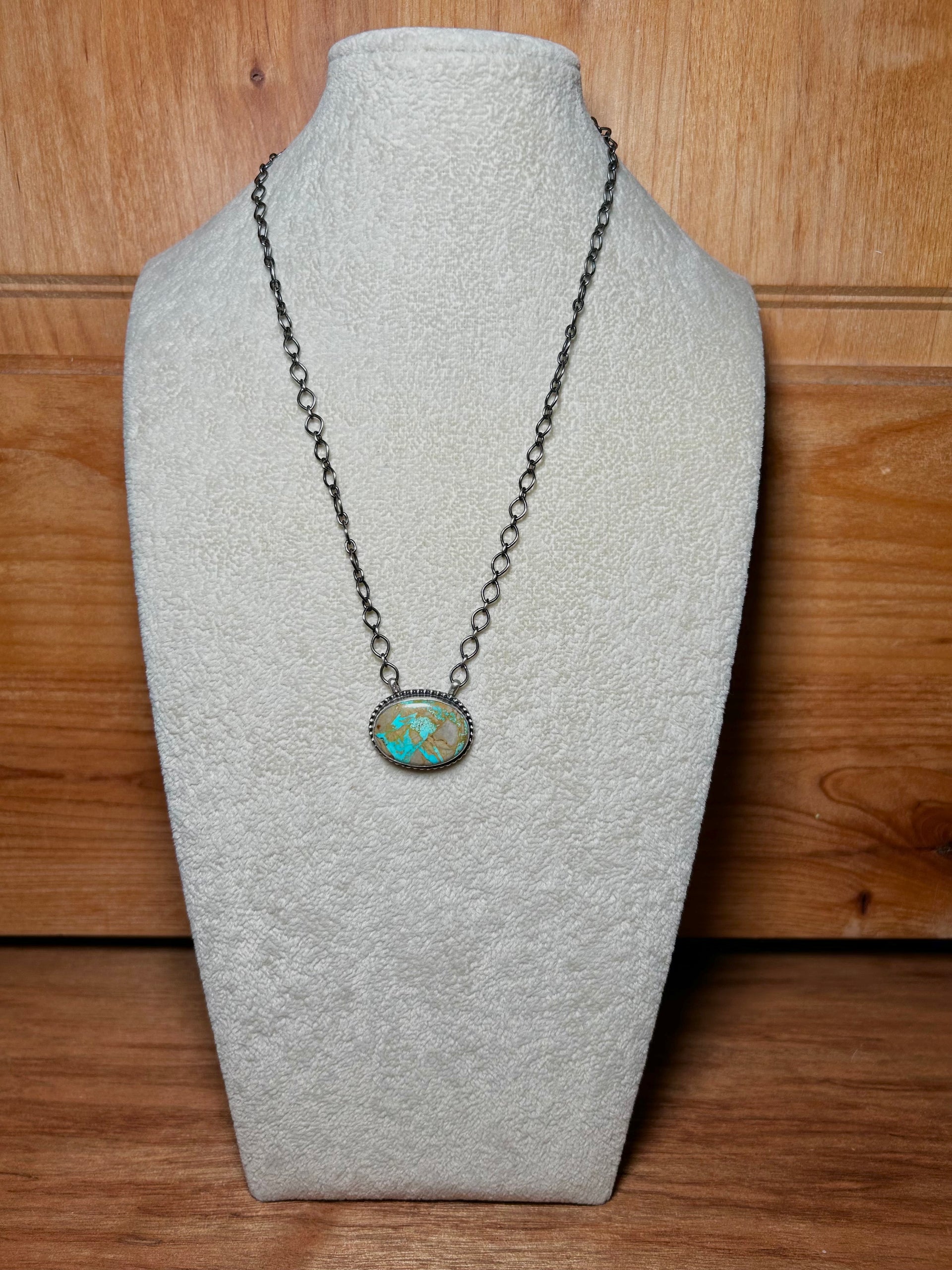 Eli Skeets Boulder Turquoise & Sterling Silver Necklace