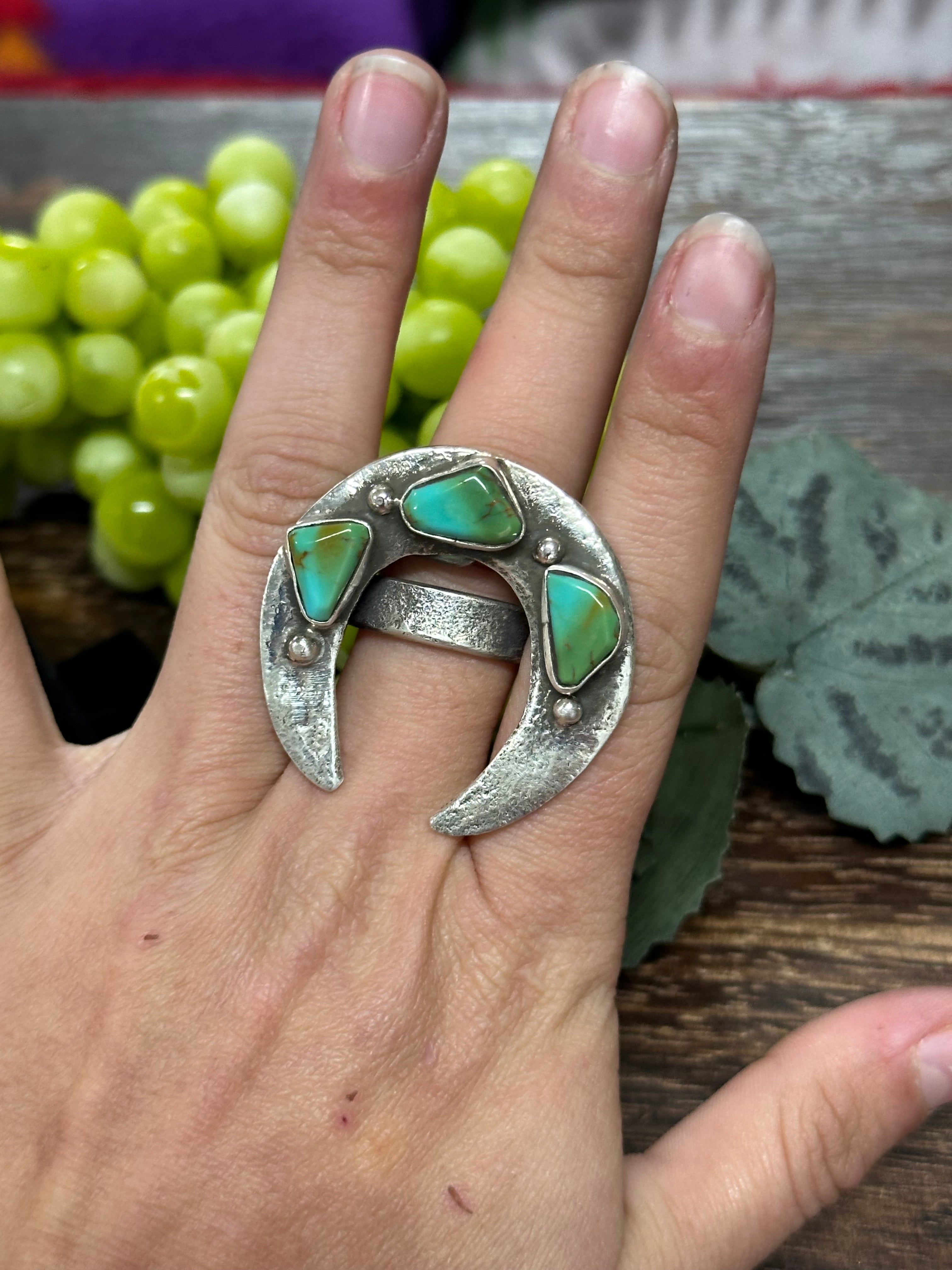 Jude Candalaria Royston Turquoise Sterling Silver Adjustable Ring