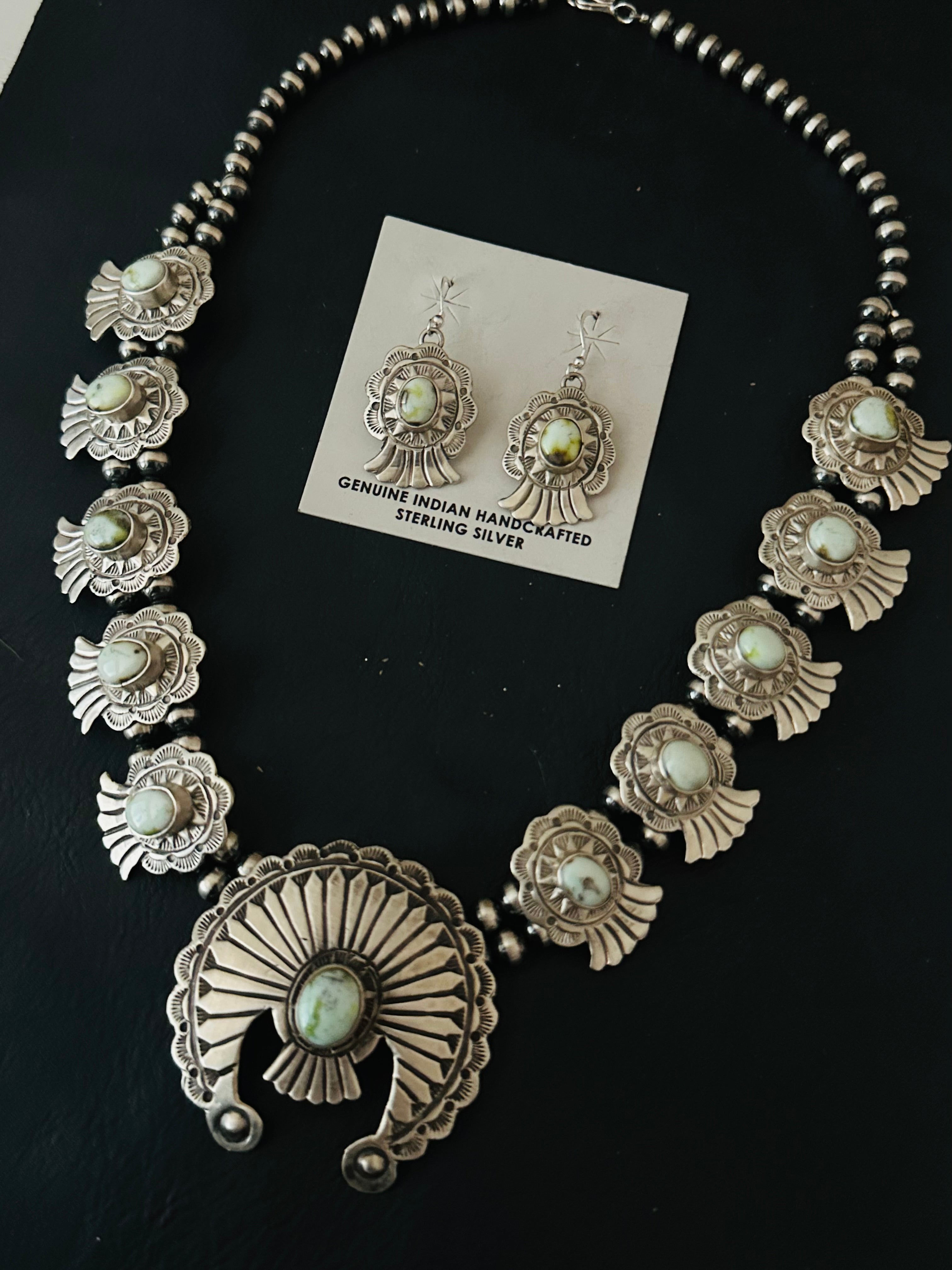 Marcella James Palomino Variscite & Sterling Silver Necklace Set