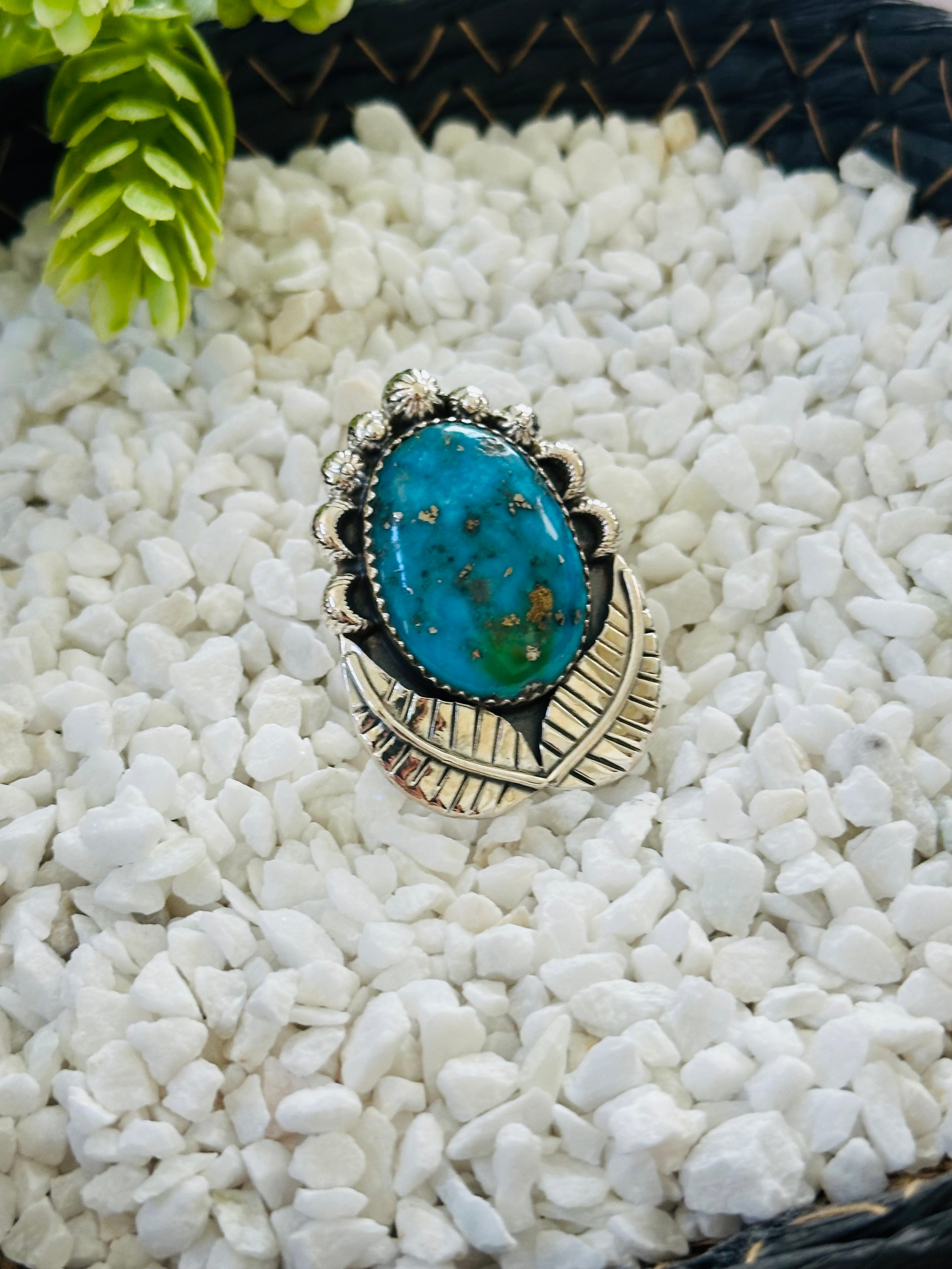 TTD “Retro” Kingman Turquoise & Sterling Silver Adjustable Ring