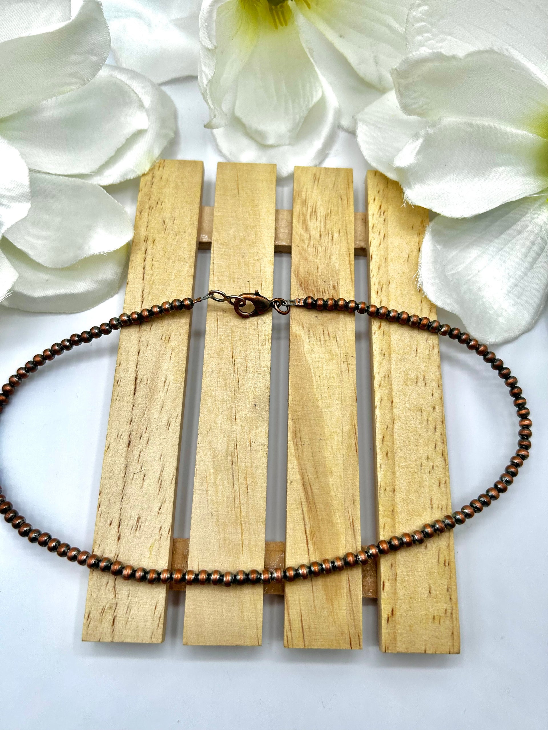 Navajo Made Strung 4 MM Copper Necklace