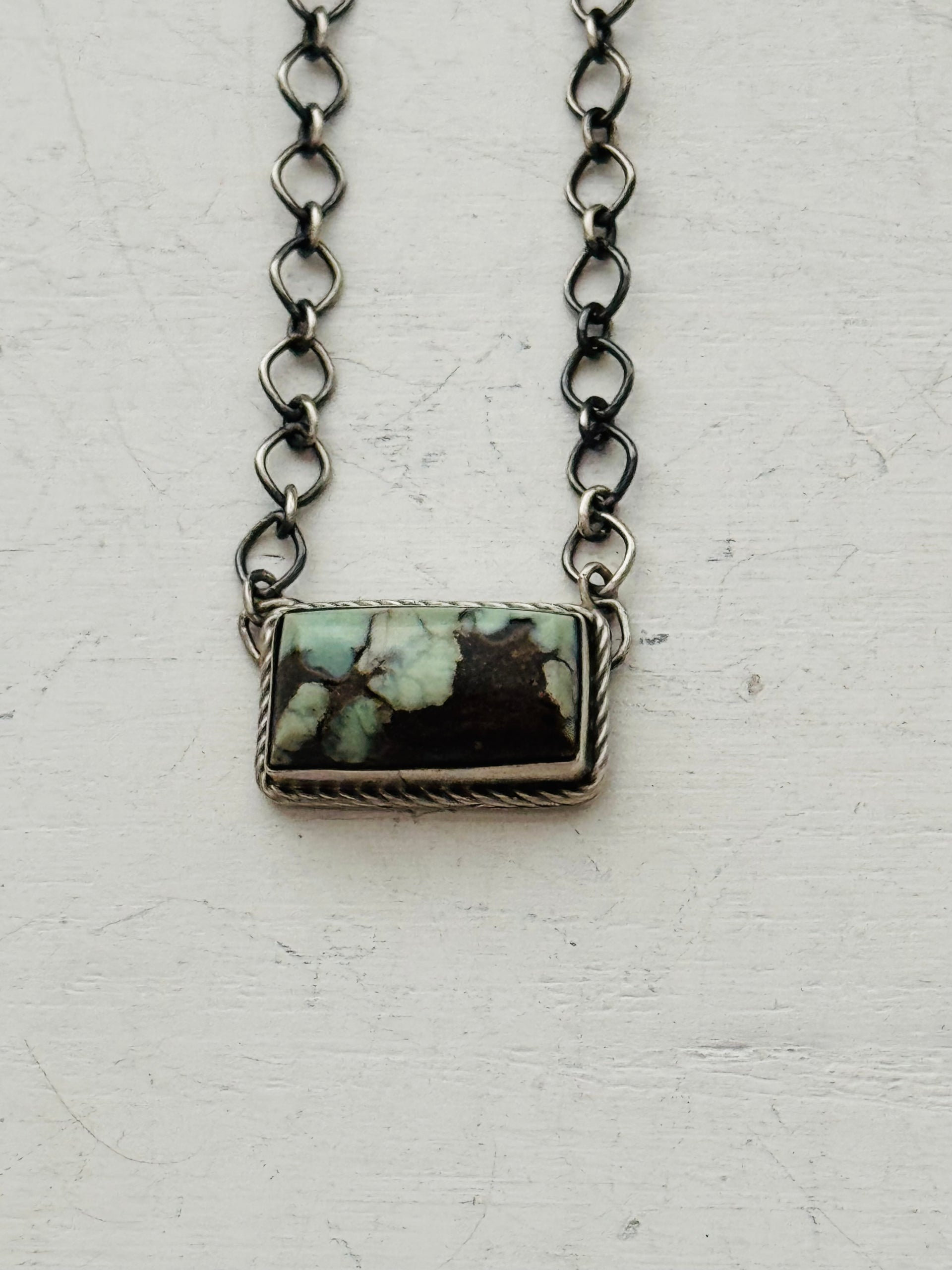 Navajo Made Royston Turquoise & Sterling Silver Necklace