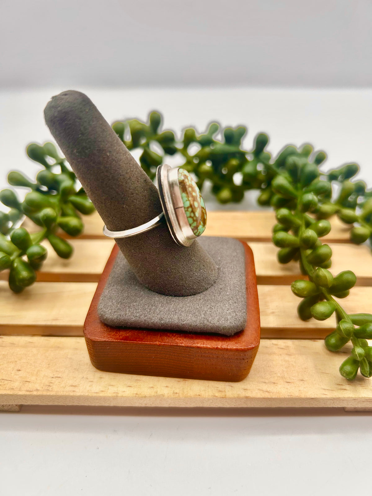 Antionette Mine 8 Turquoise & Sterling Silver Adjustable Ring