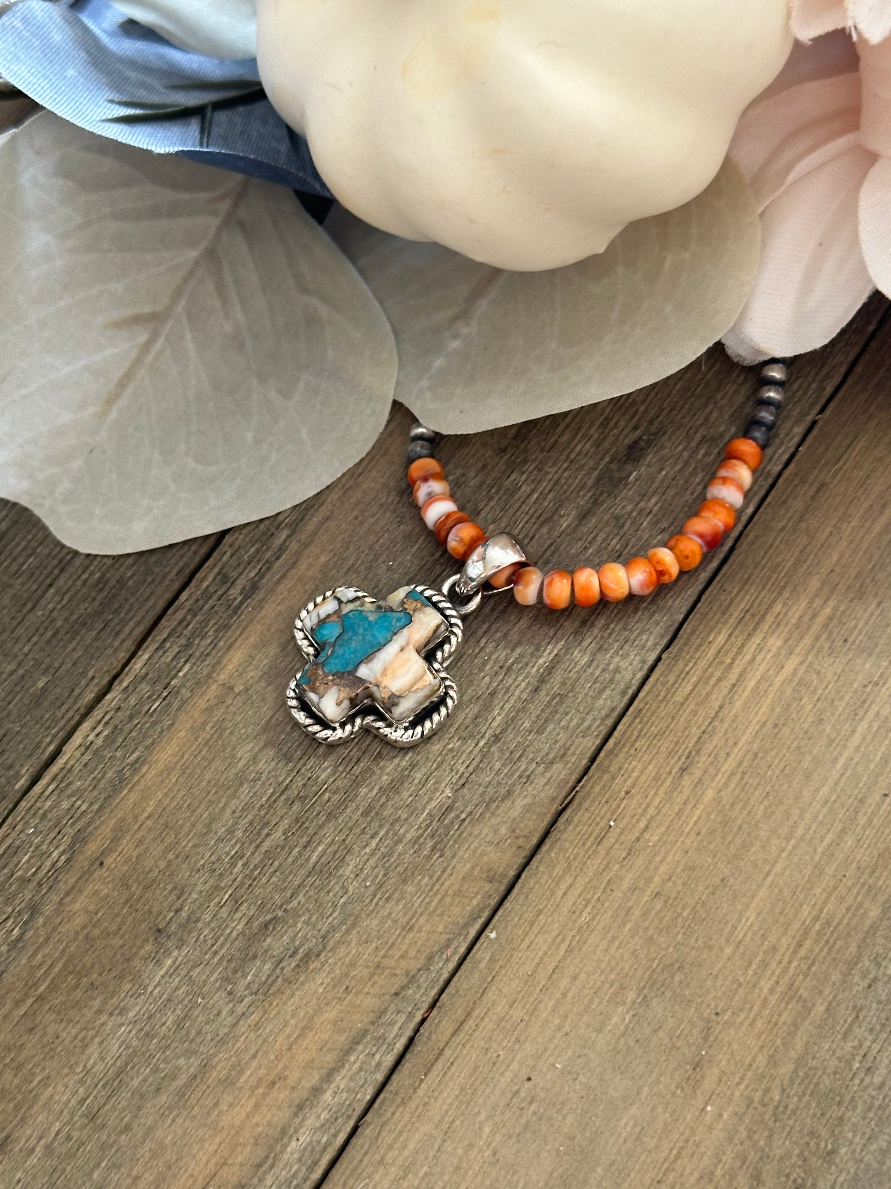 Southwest Handmade Mohave Turquoise & Sterling Silver Pendant