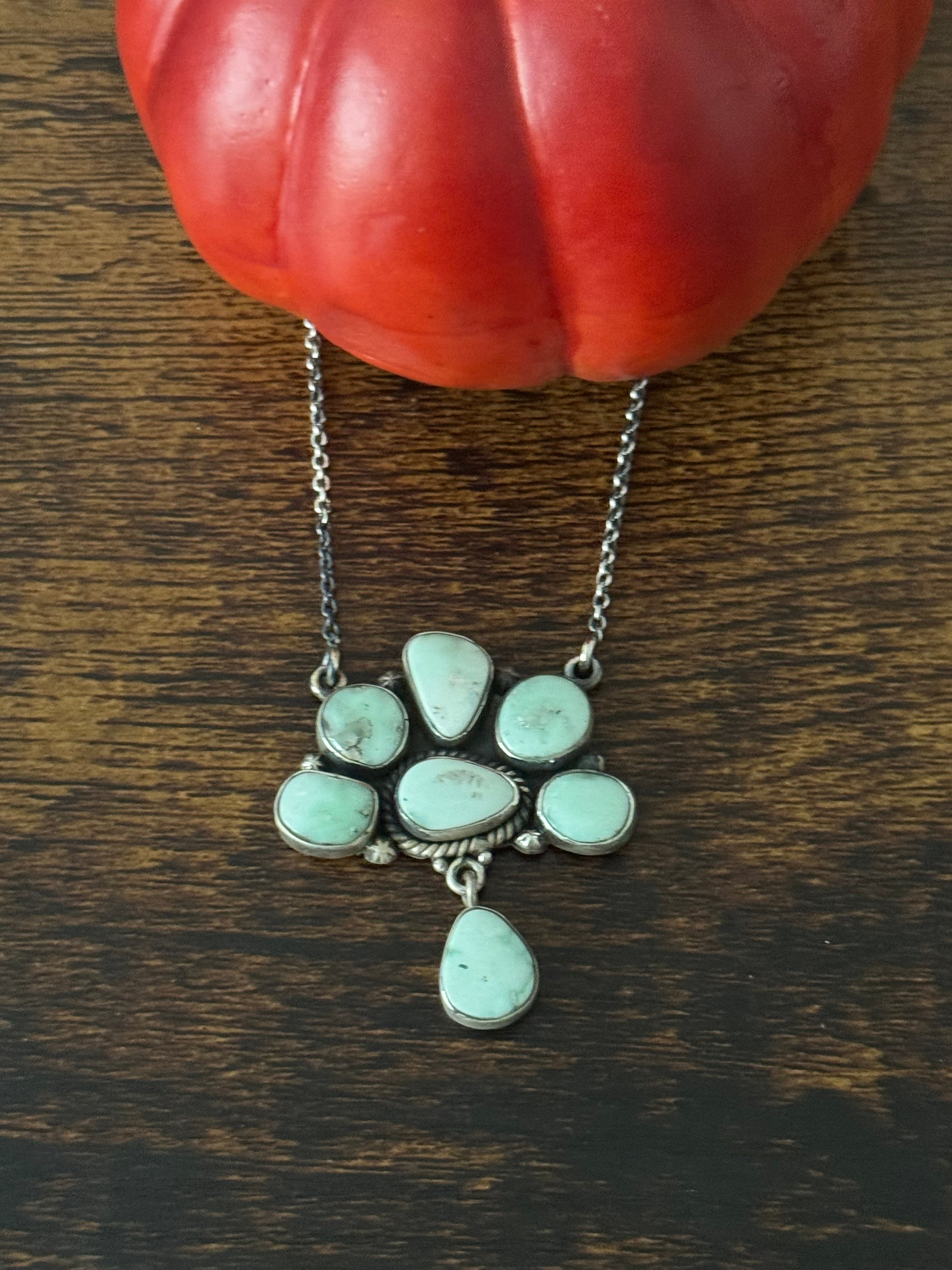 Southwest Paloma Variscite & Sterling Silver Necklace