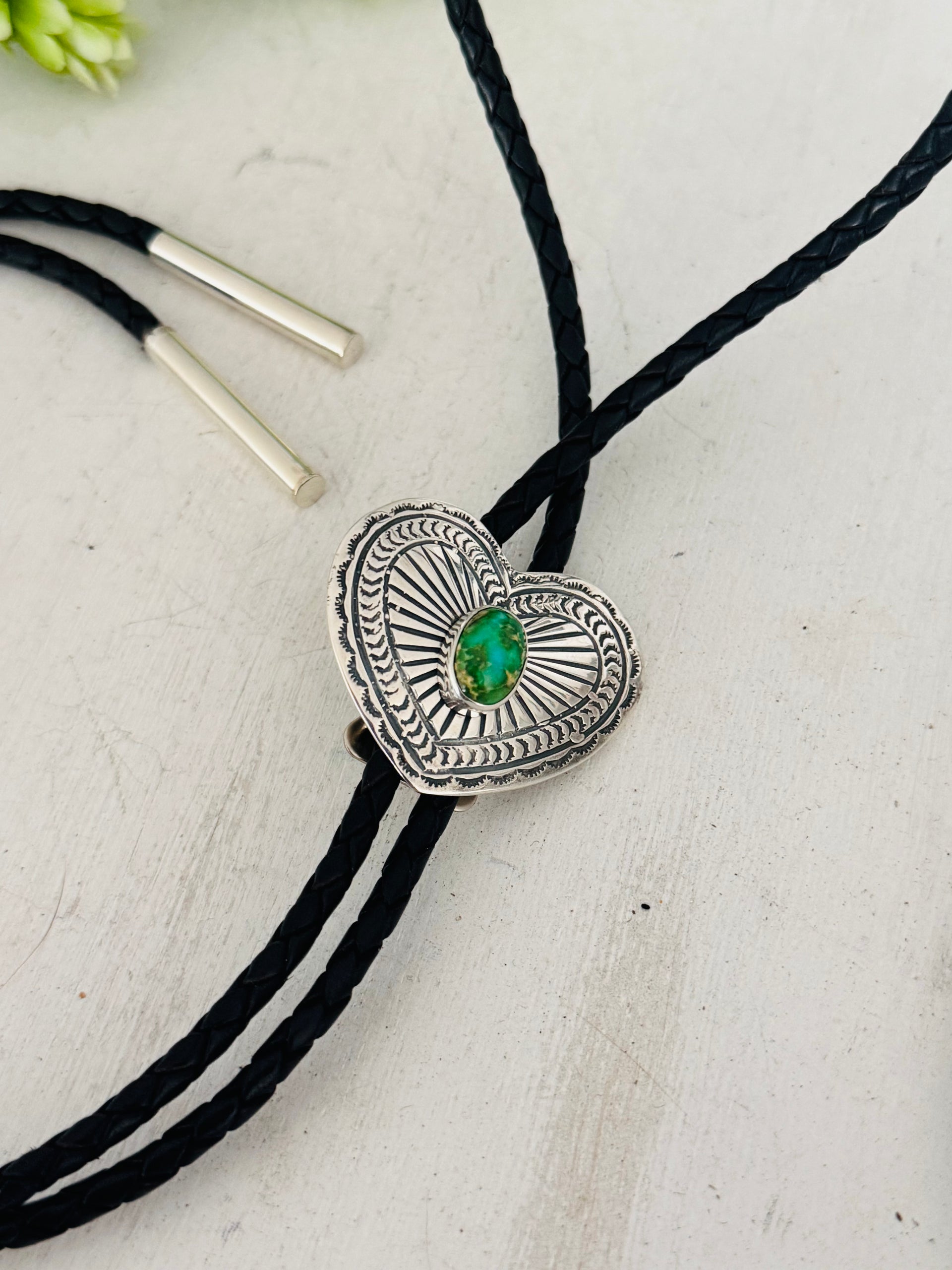 Jereme Delgarito Sonoran Gold Turquoise & Sterling Silver Bolo Tie