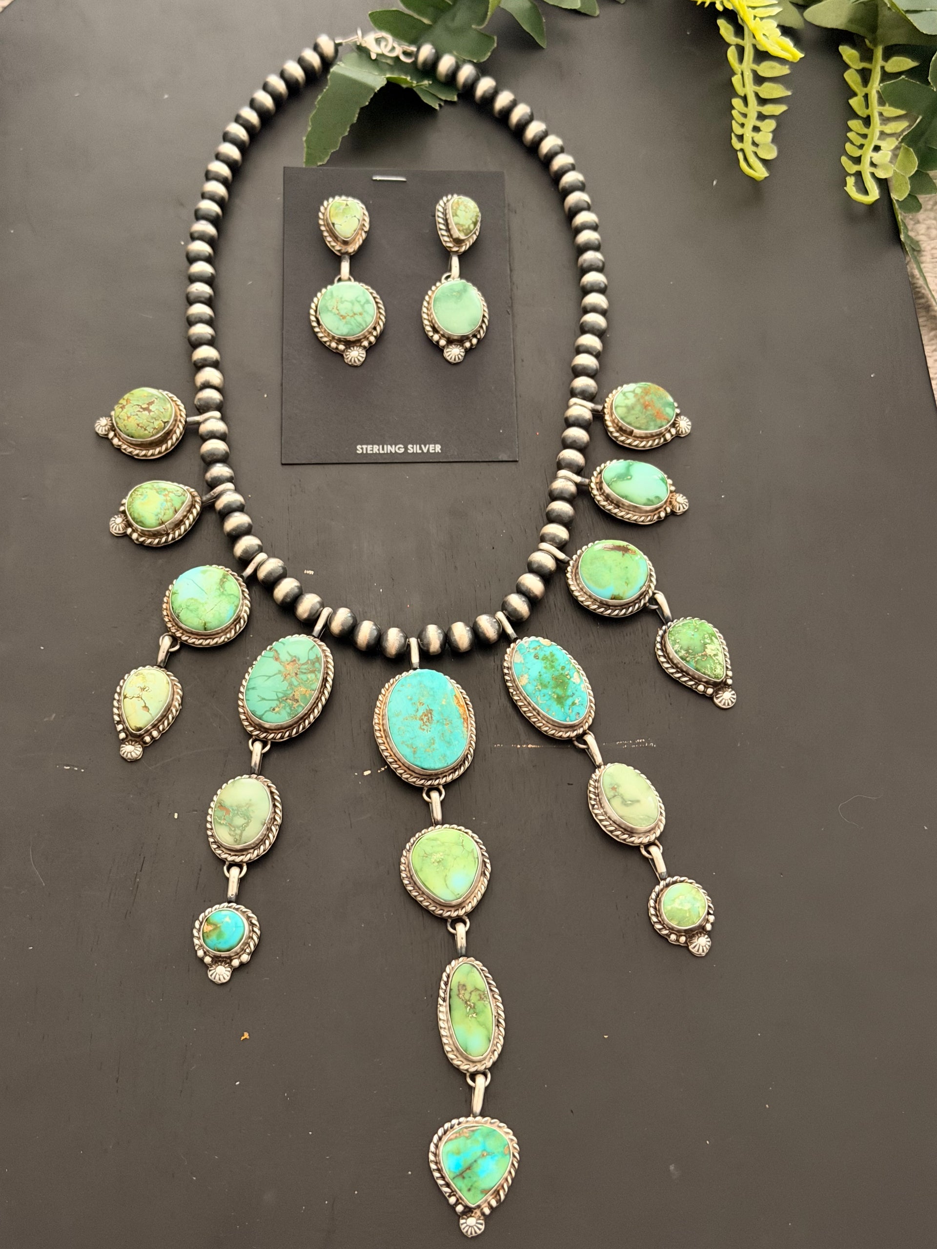 Betta Lee Sonoran Mountain Turquoise & Sterling Silver Necklace Set