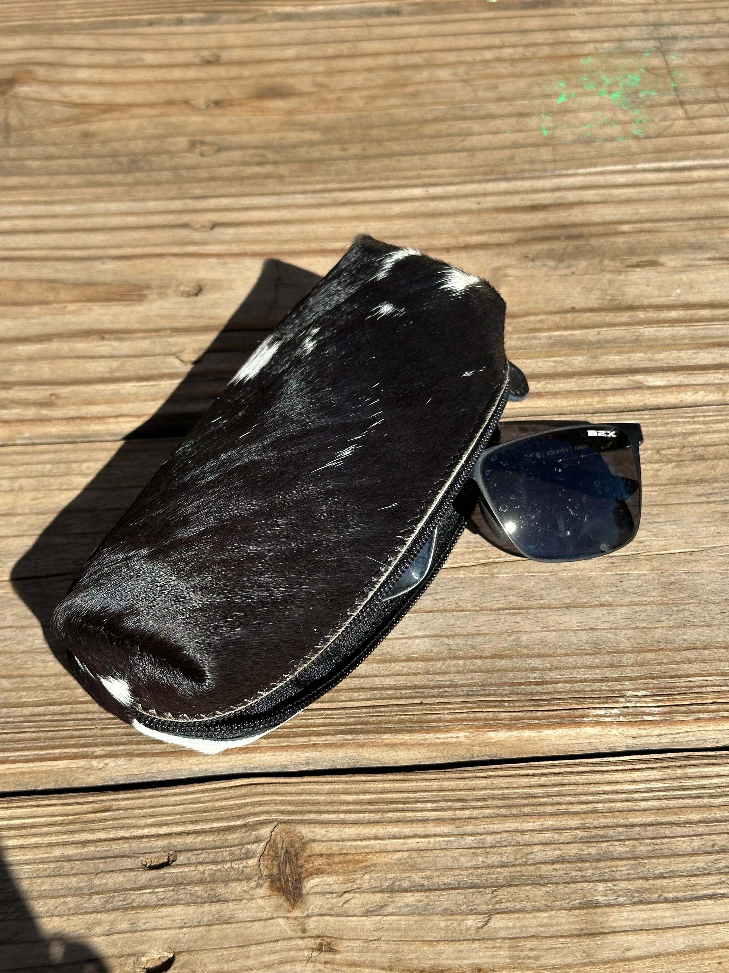 Genuine Leather & Cowhide Sun Glass Holder