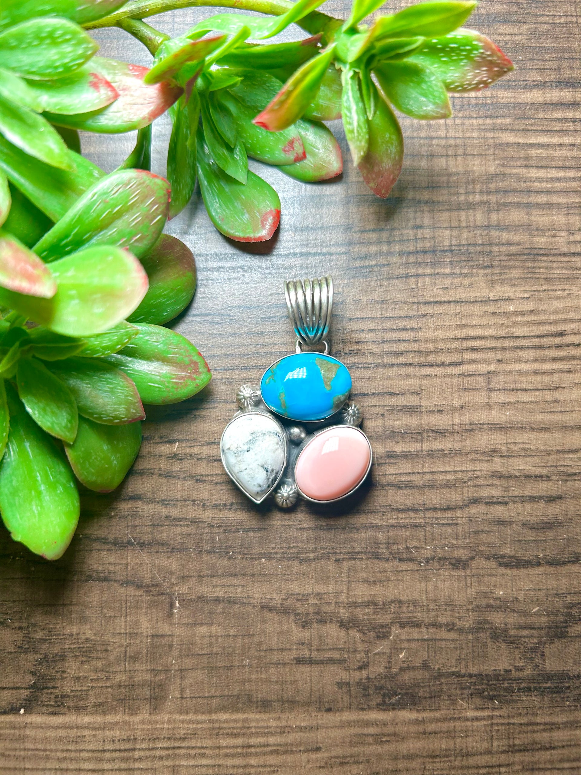 Boyd Ashley Multi Stone & Sterling Silver Pendant