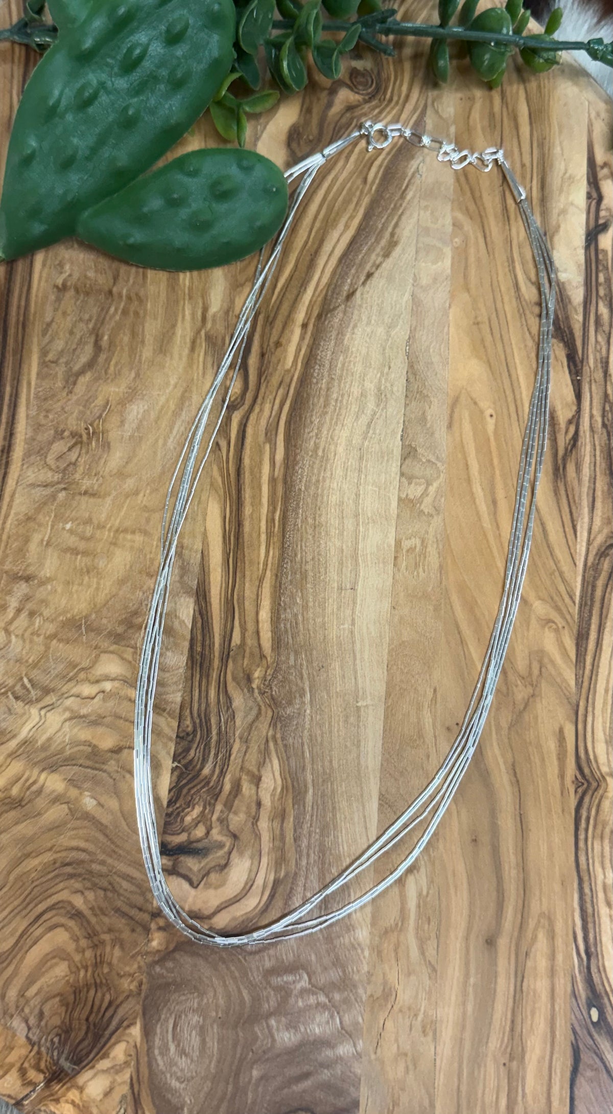 Southwest Handmade Liquid Silver 5 Strand 20” Necklace