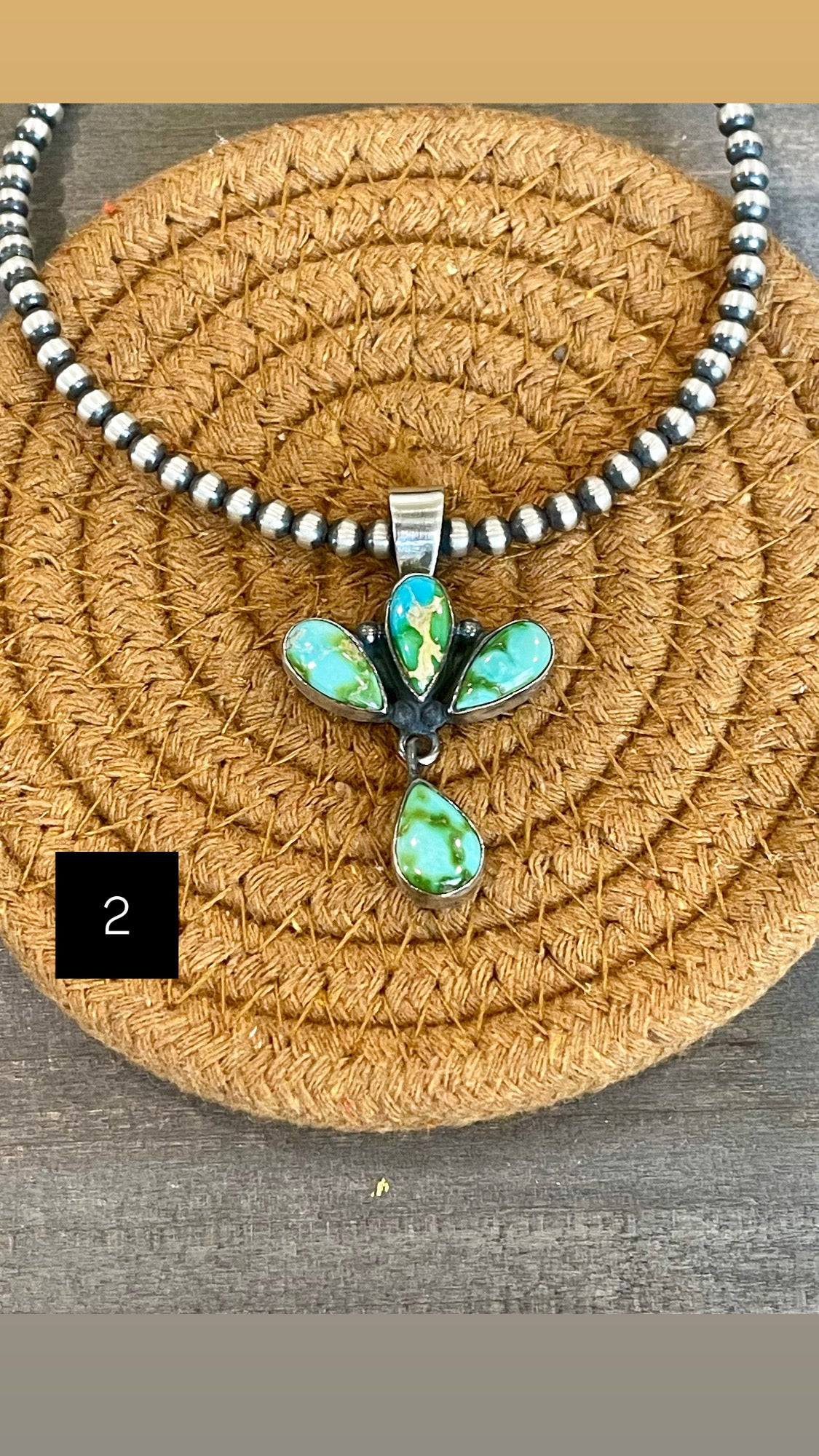 Southwest Handmade Sonoran Mountain Turquoise & Sterling Silver Pendant