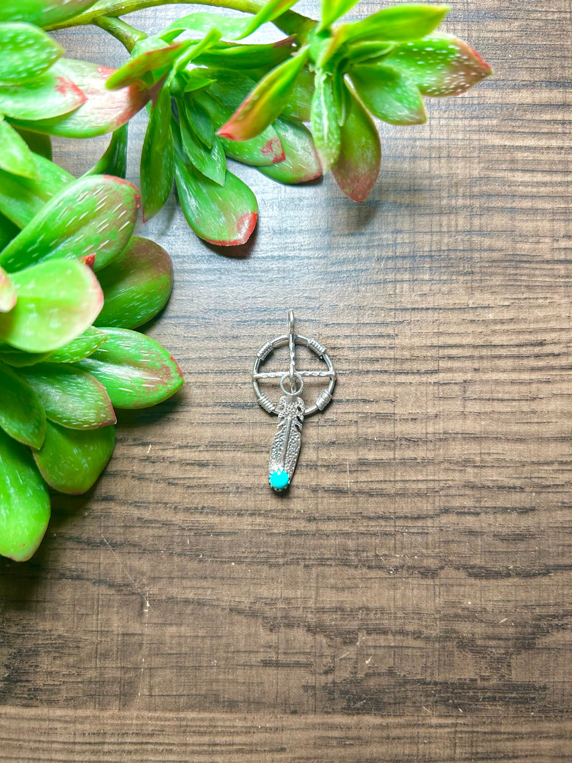 Kenny Lonjose Kingman Turquoise & Sterling Silver Pendant