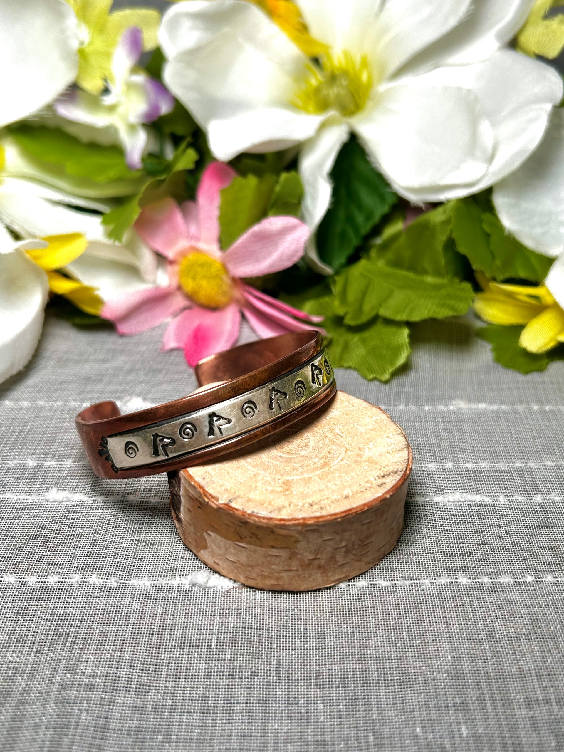 Navajo Made Copper & Sterling Silver Cuff Bracelet