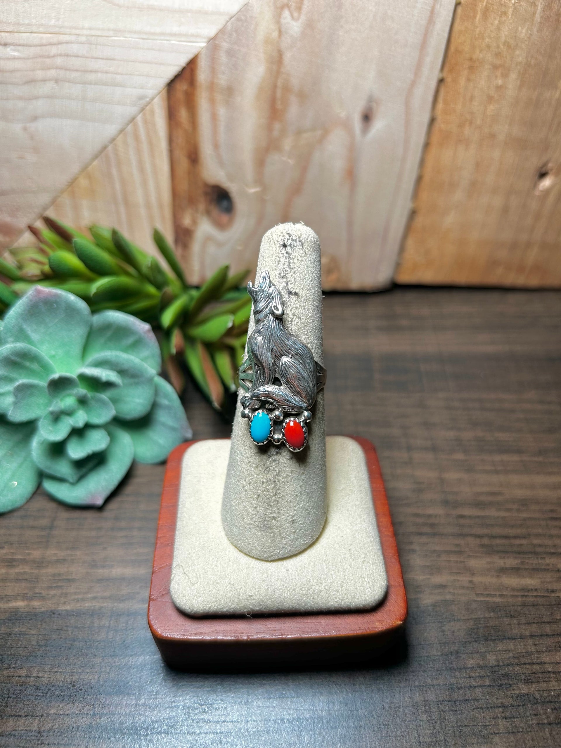 Navajo Made Multi Stone & Sterling Silver Ring