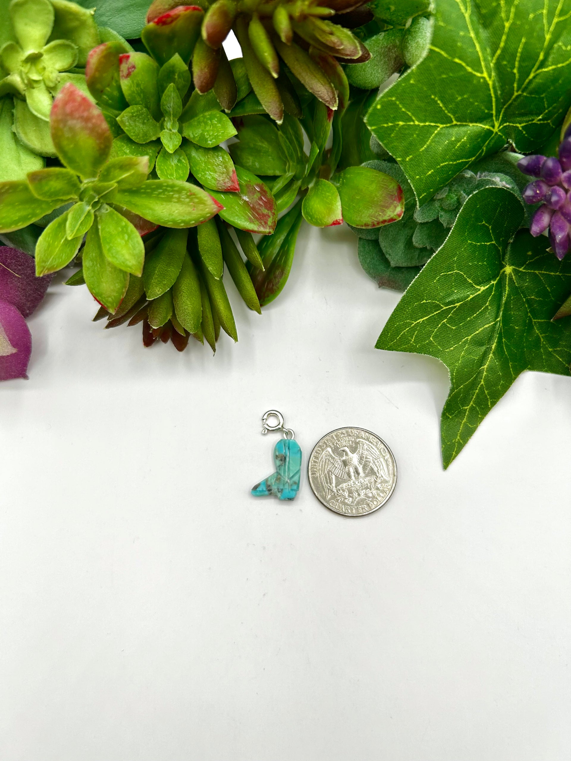 Navajo Made Mohave Turquoise & Sterling Silver Charms