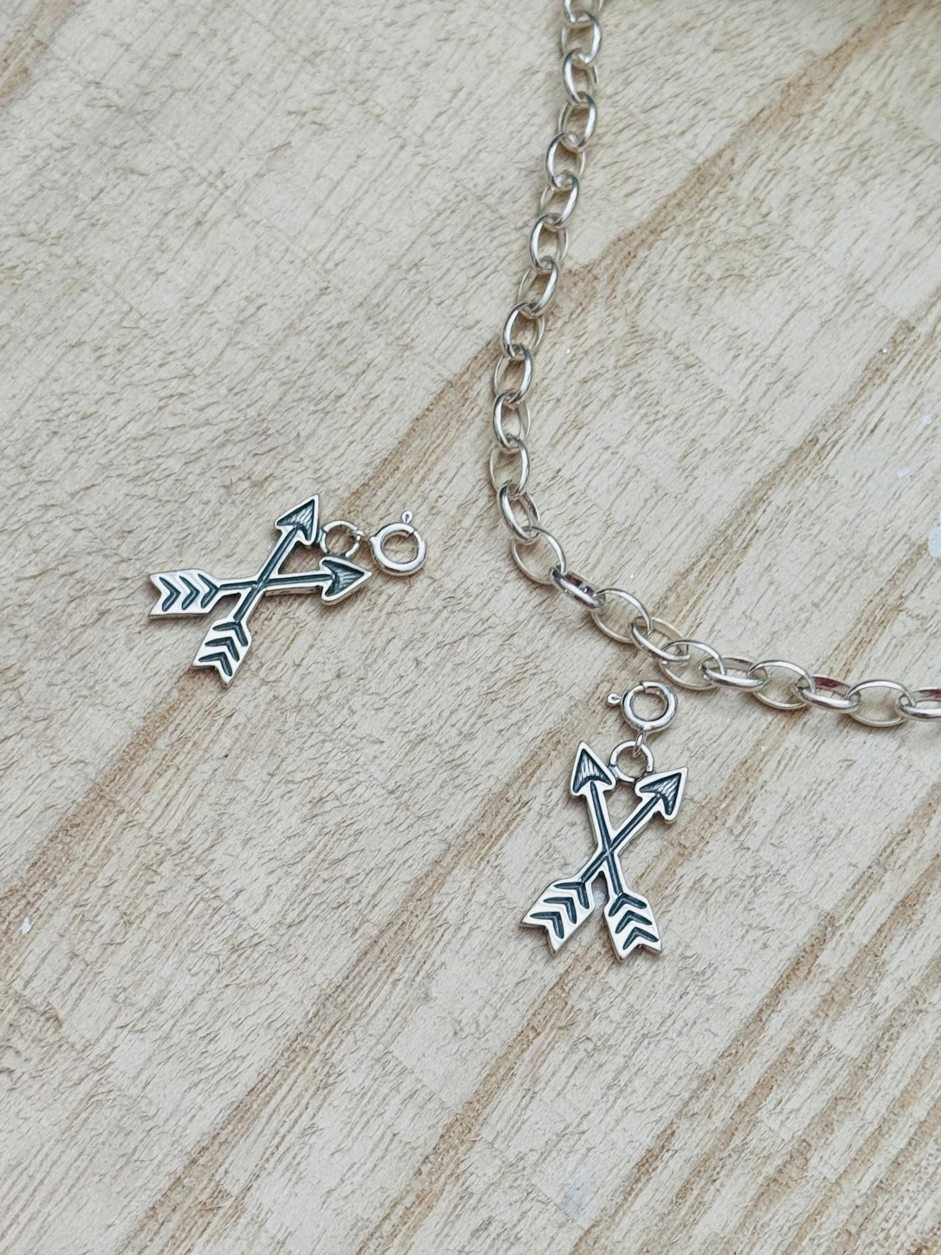 Navajo Made Sterling Silver Arrow Cast Charms