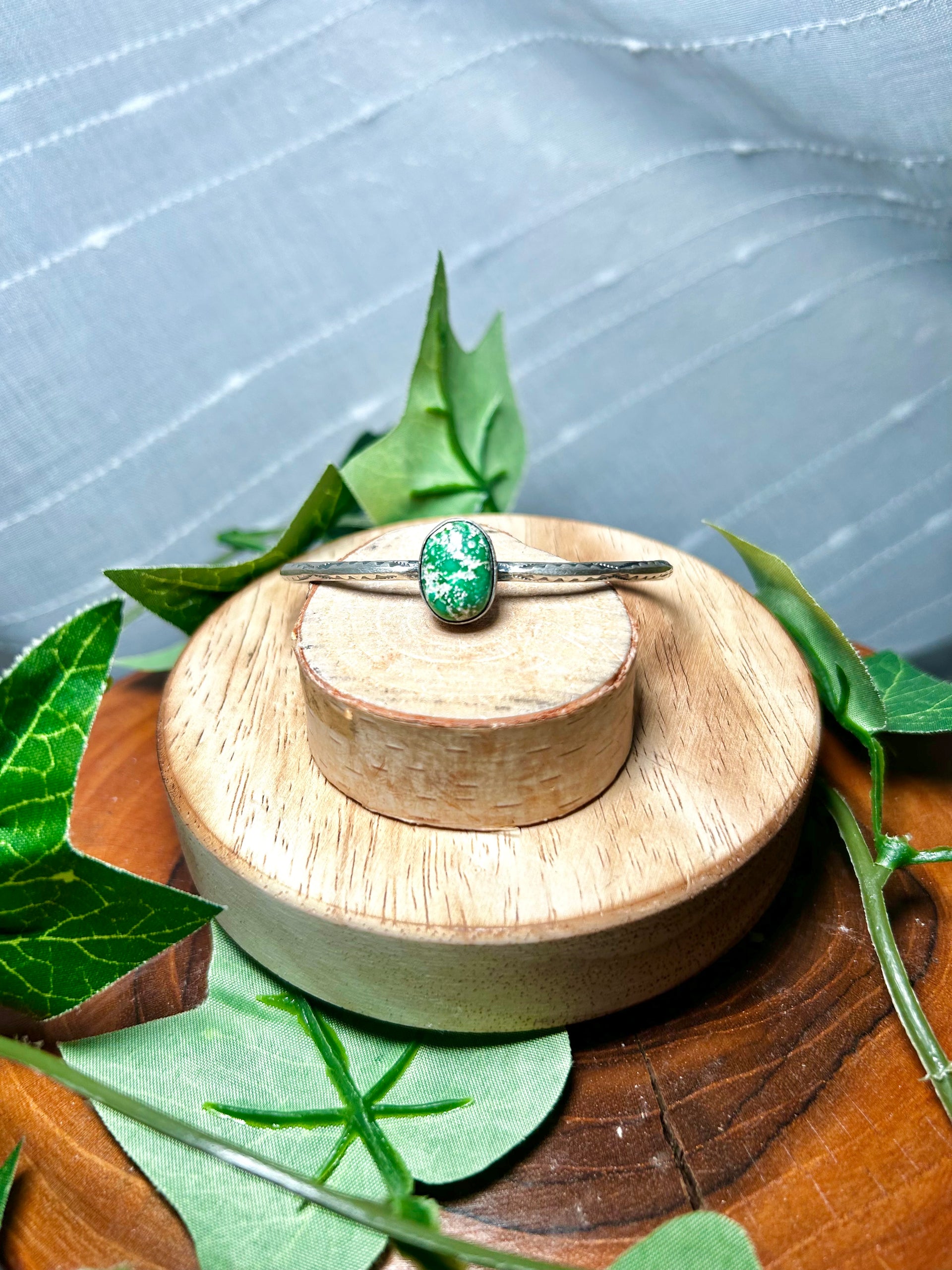 Navajo Made Sonoran Mountain Turquoise & Sterling Silver Cuff Bracelet