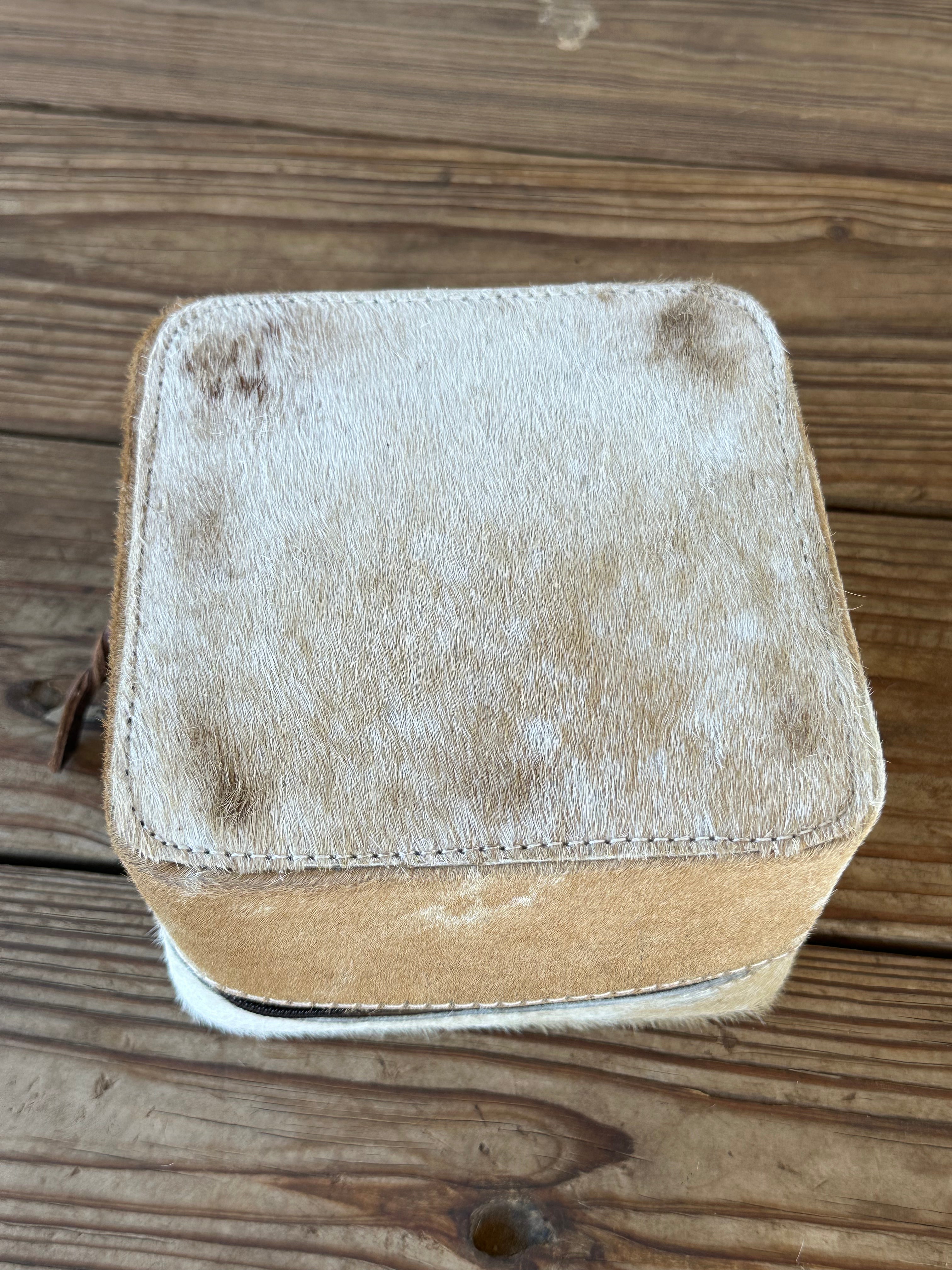 Genuine Leather Cowhide Jewelry Box