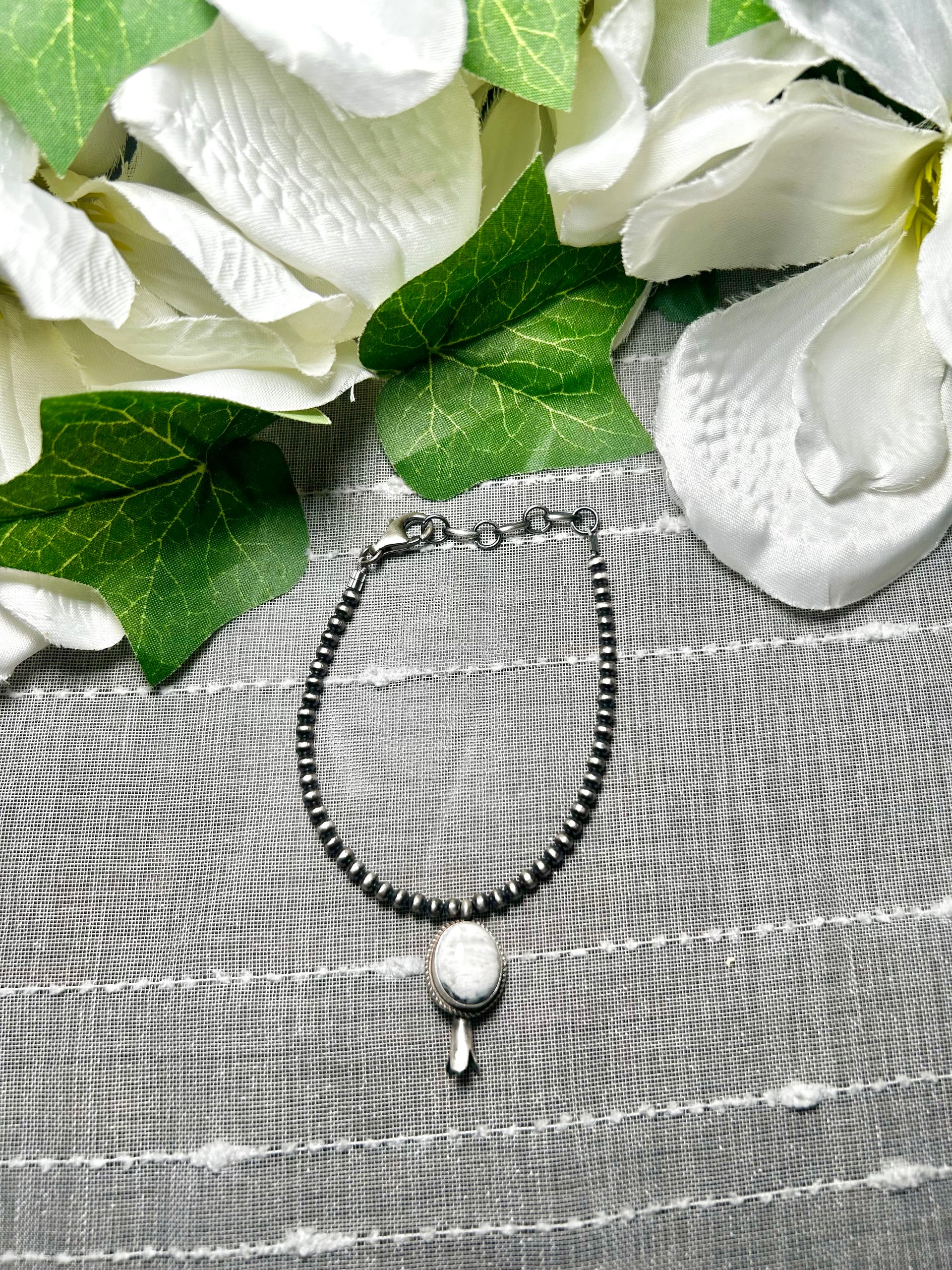 George Rios White Buffalo & Sterling Silver Bracelet