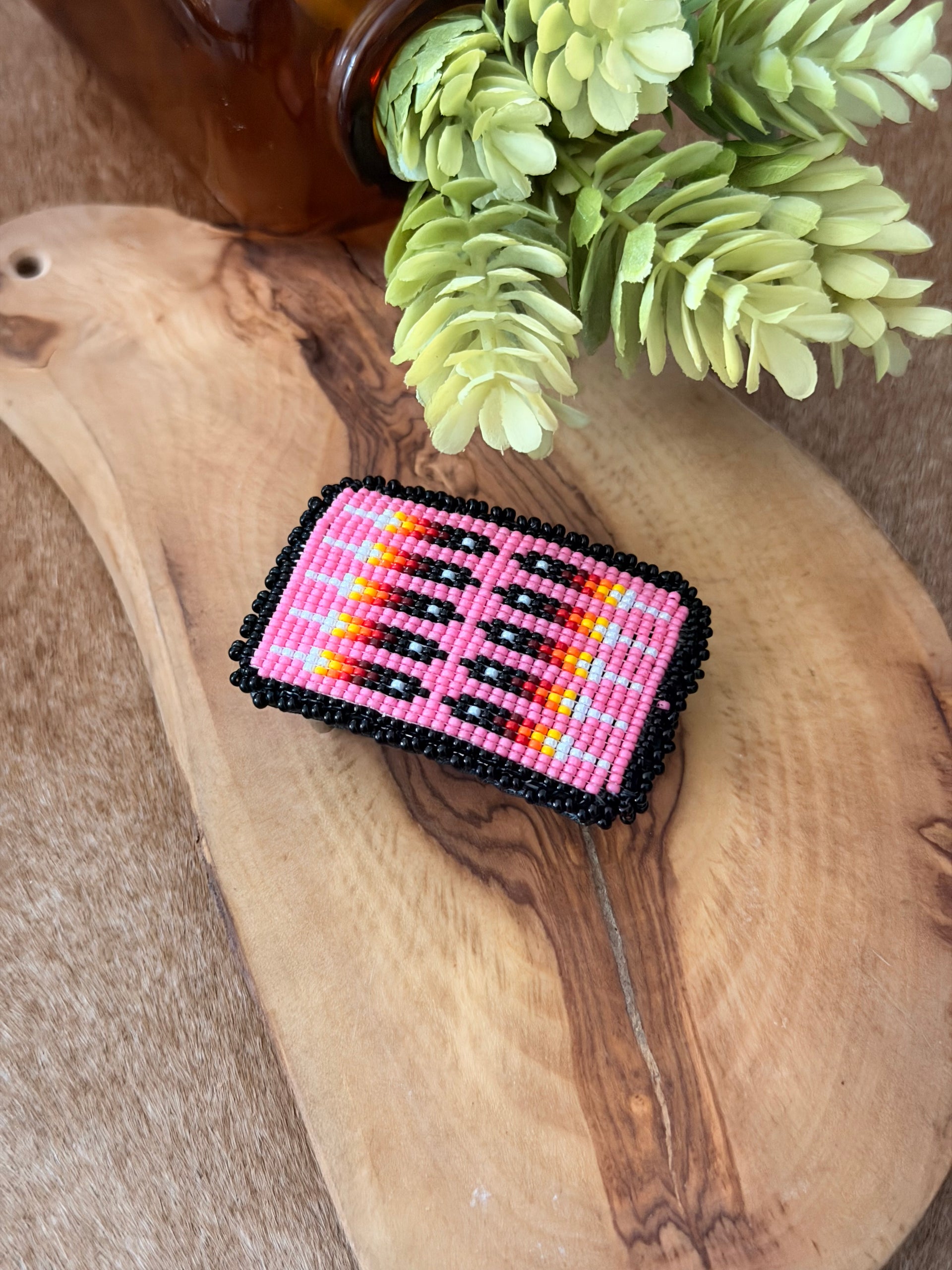 Navajo Handmade Multi Beaded Belt Buckle