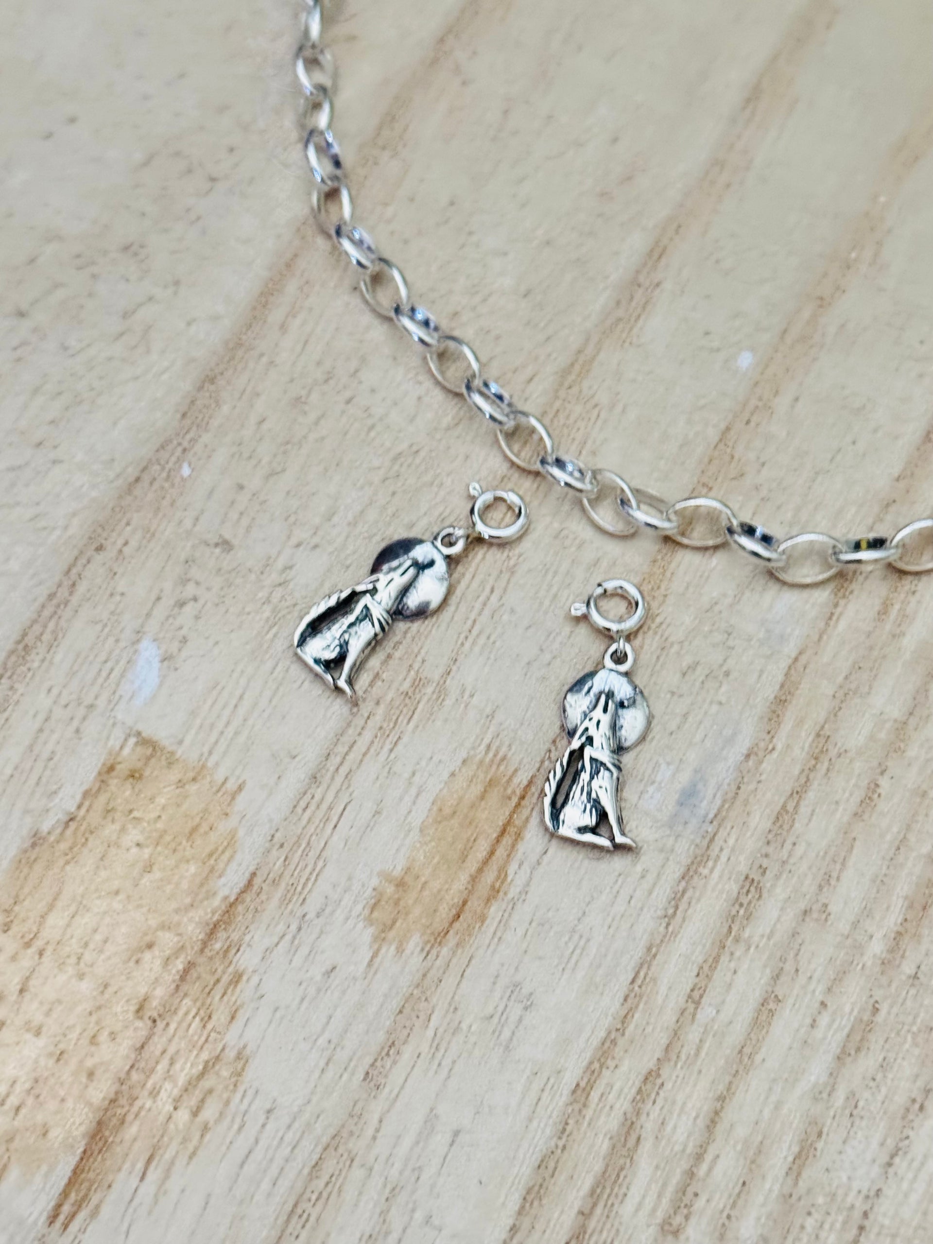 Navajo Made Sterling Silver Coyote Cast Charms