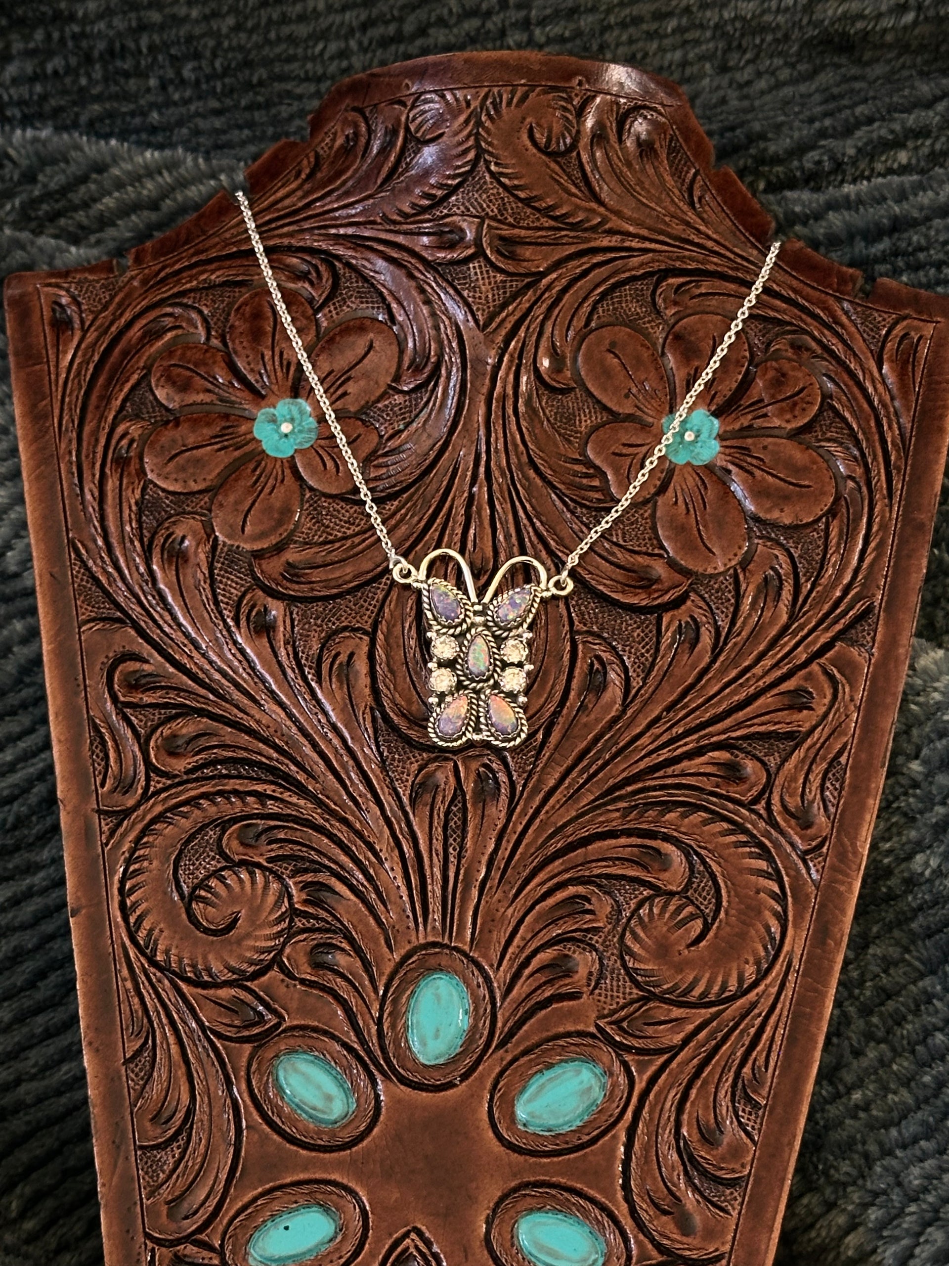 TTD “K’aalógii” Multi Stone & Sterling Silver Cluster Necklace