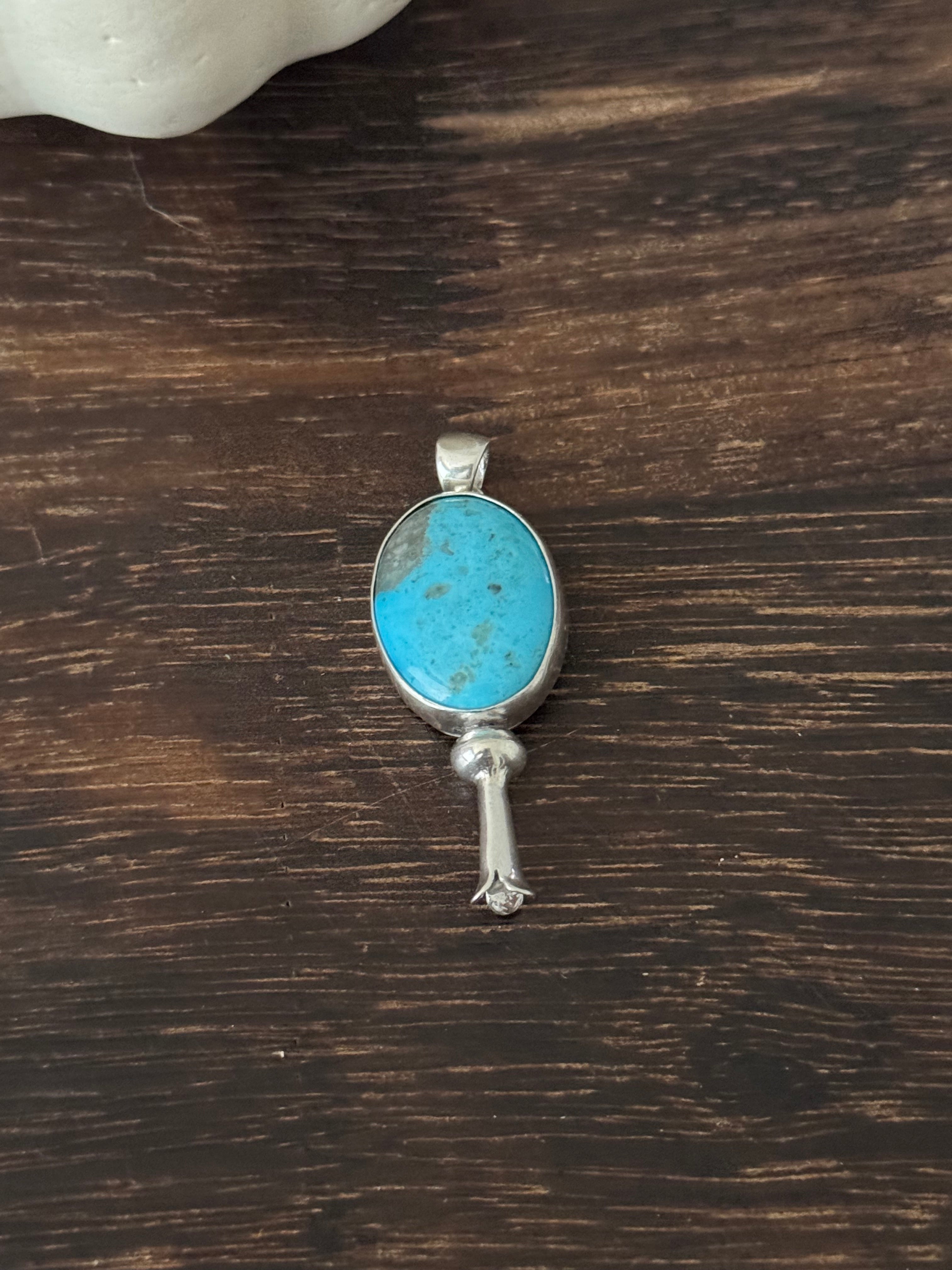 Peggy Skeets Kingman Turquoise & Sterling Silver Pendant