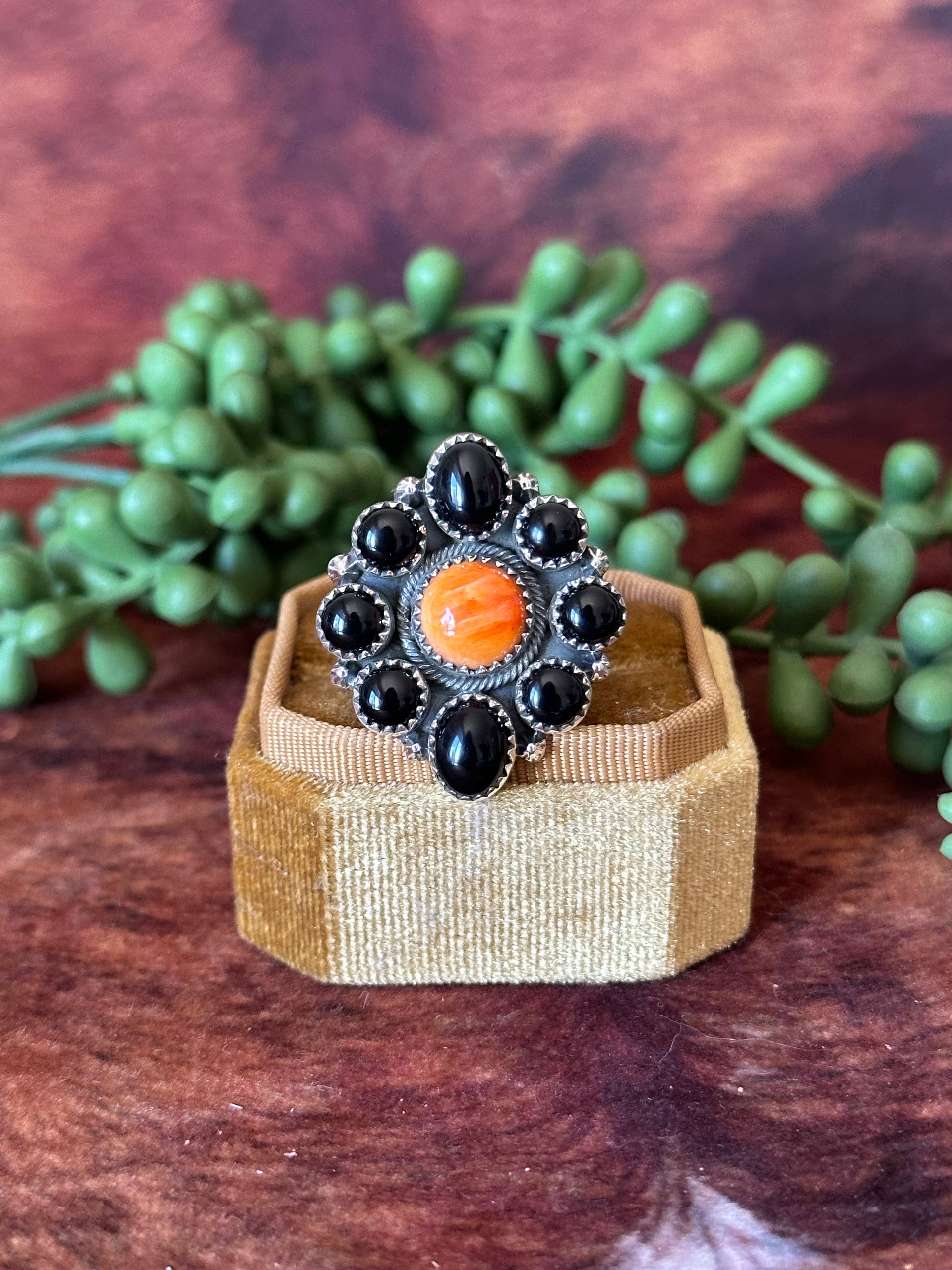 Tony Yazzie Multi Stone & Sterling Silver Adjustable Ring