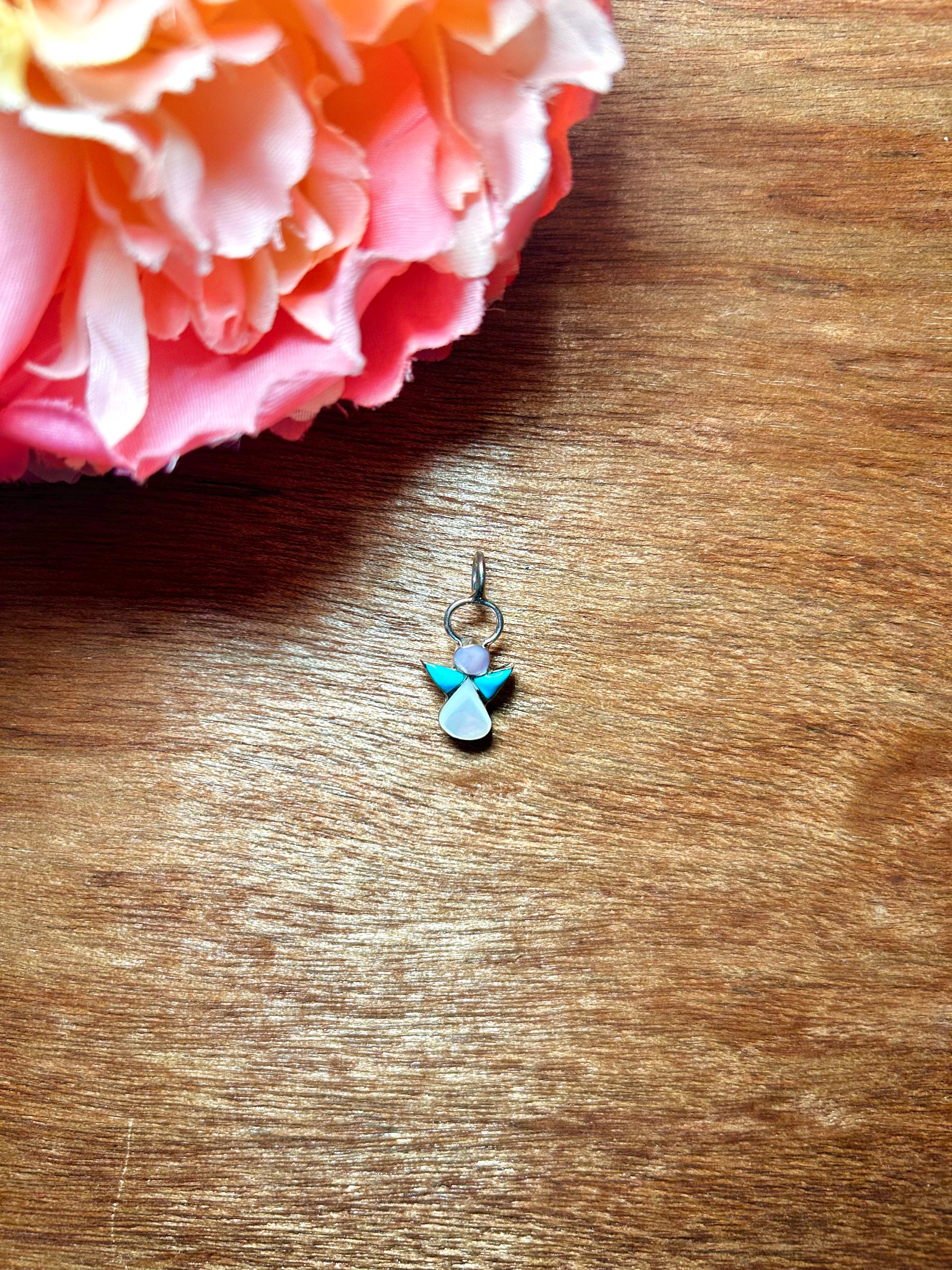 Zuni Made Multi Stone & Sterling Silver Pendant