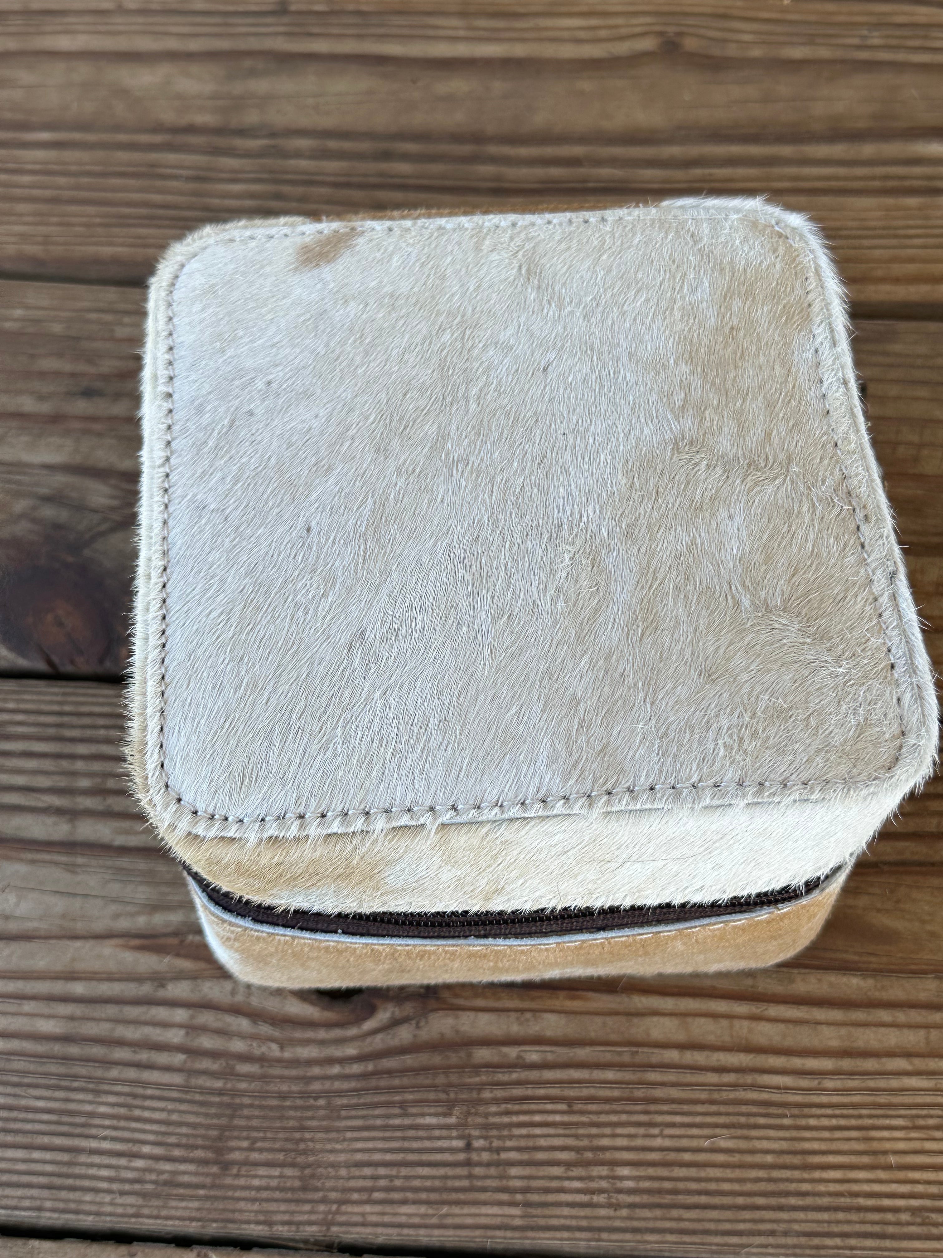 Genuine Leather Cowhide Jewelry Box