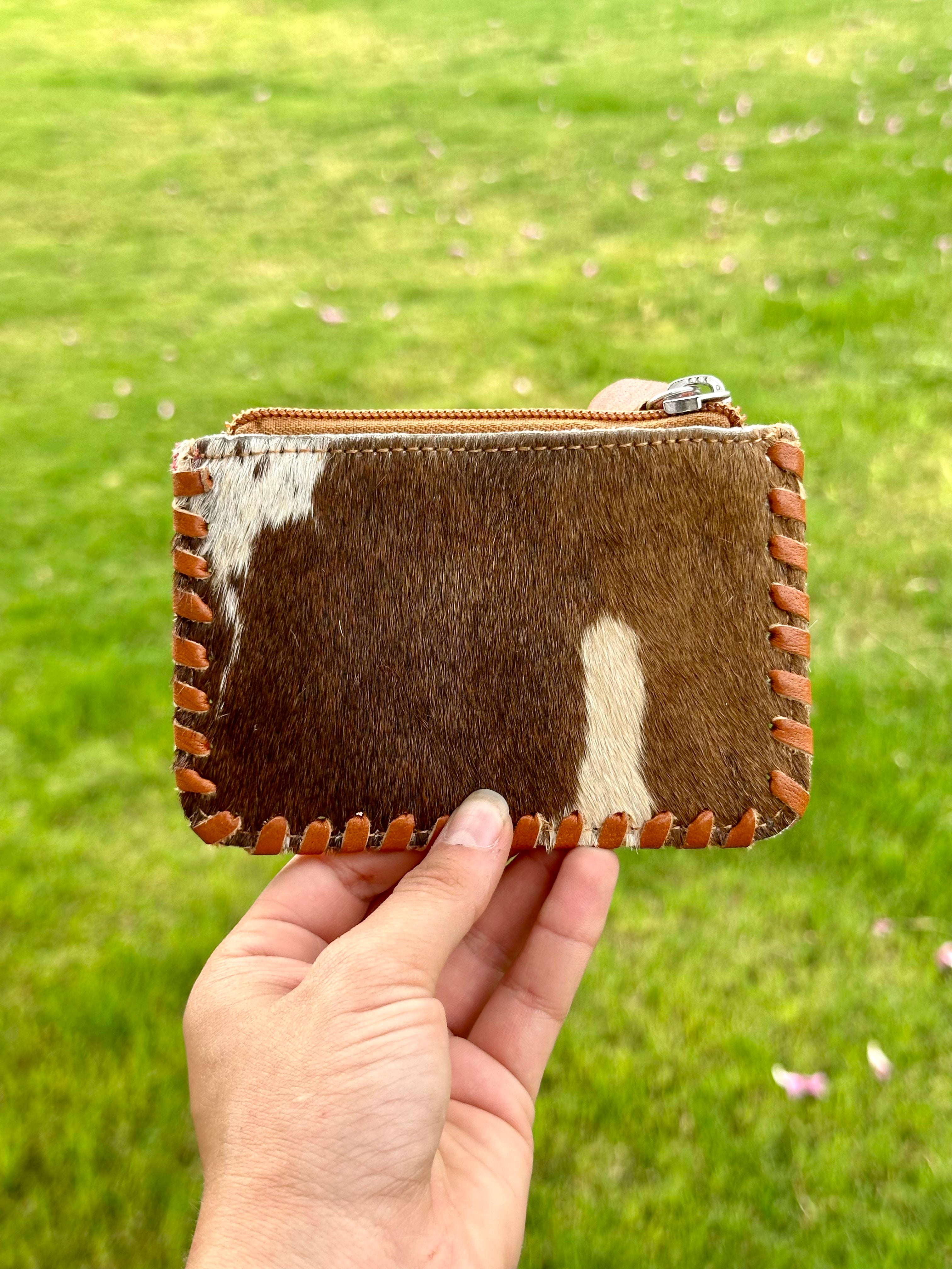 Genuine Tooled Leather Cowhide Coin Bag