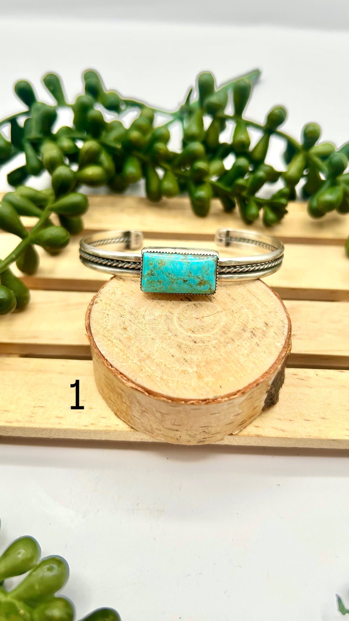 Navajo Made Kingman Turquoise & Sterling Silver Cuff Bracelet