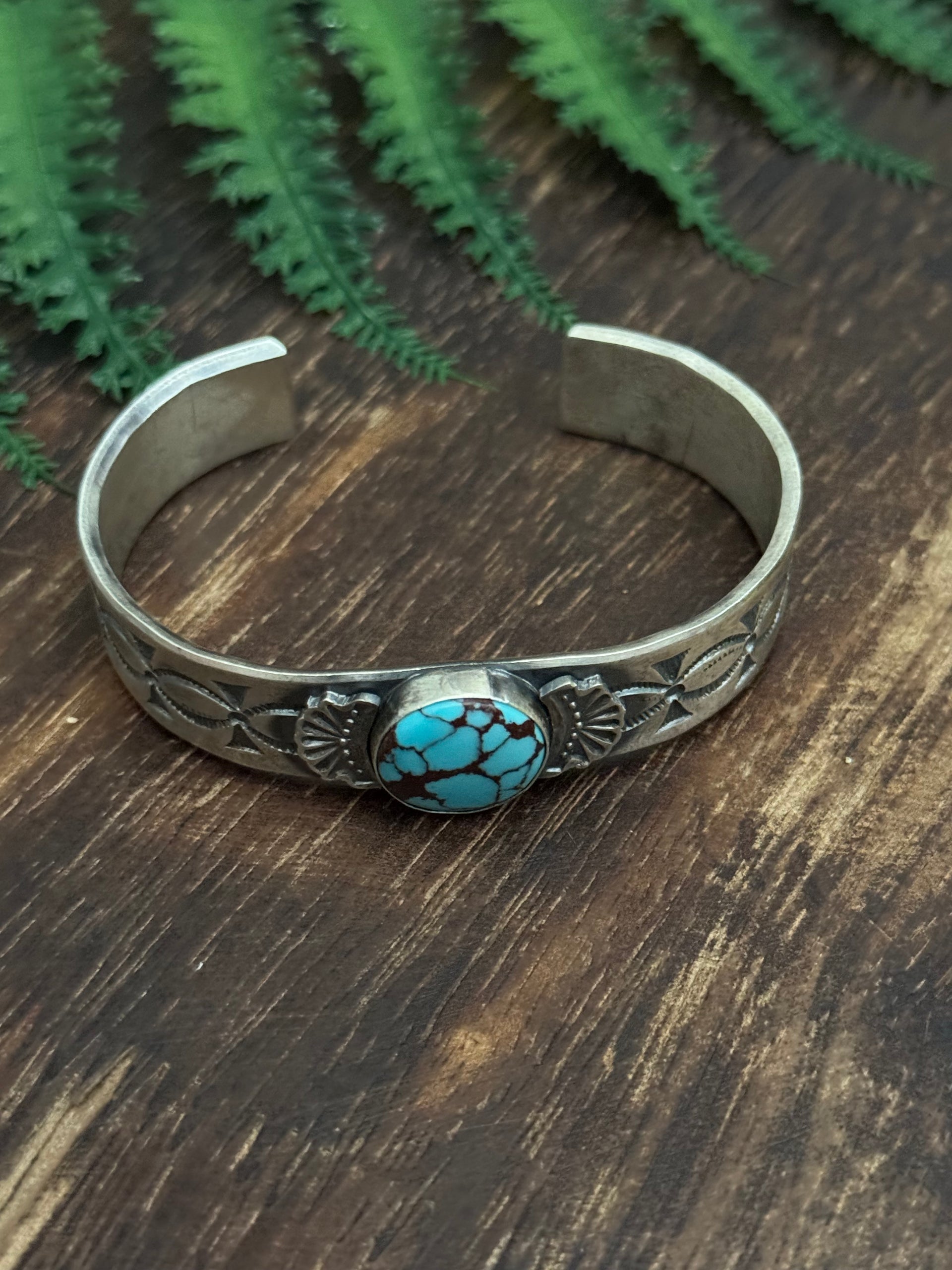 Sheila Tso Egyptian Turquoise & Sterling Silver Cuff Bracelet