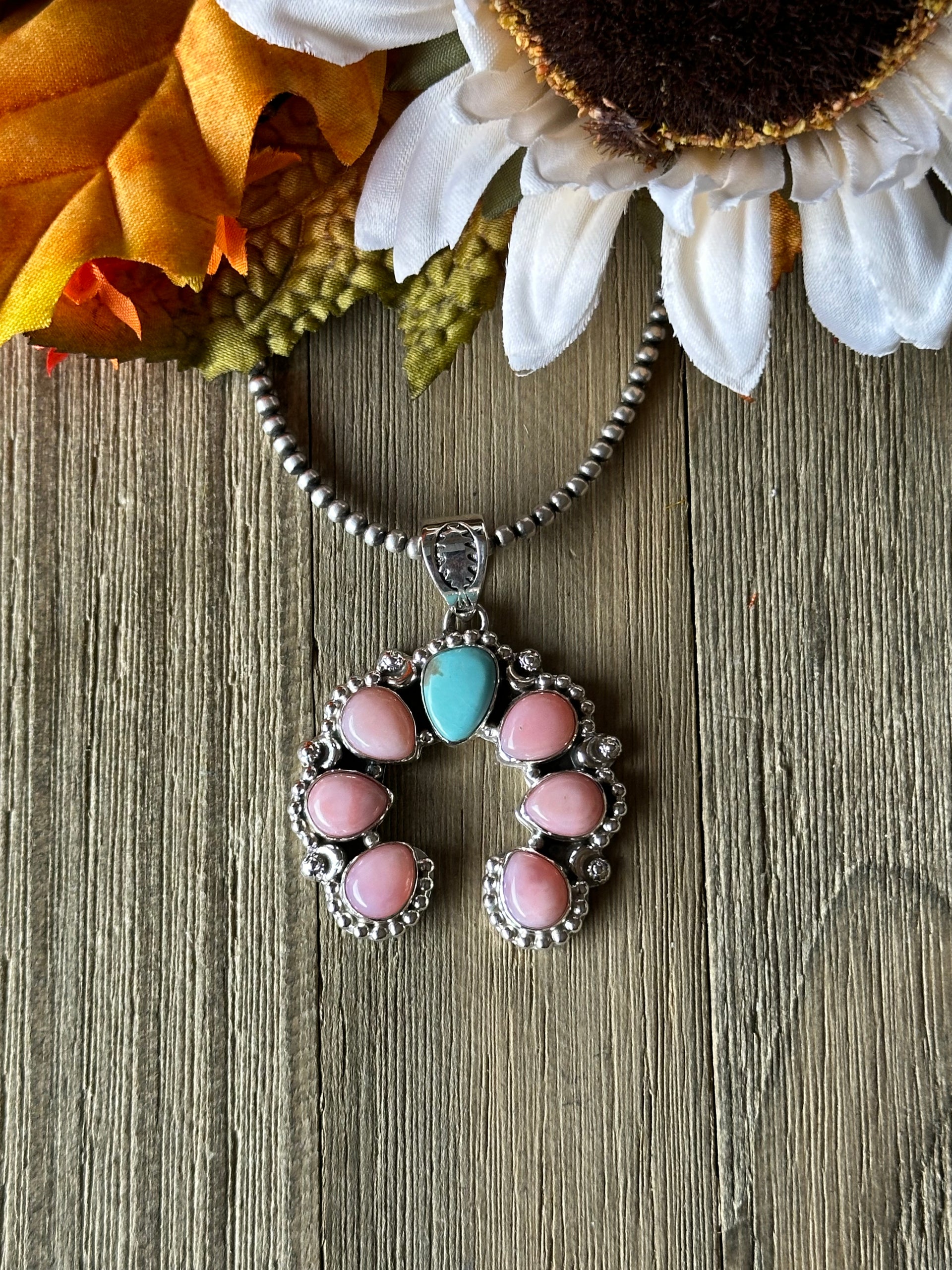 Southwest Handmade Multi Stone & Sterling Silver Naja Pendant