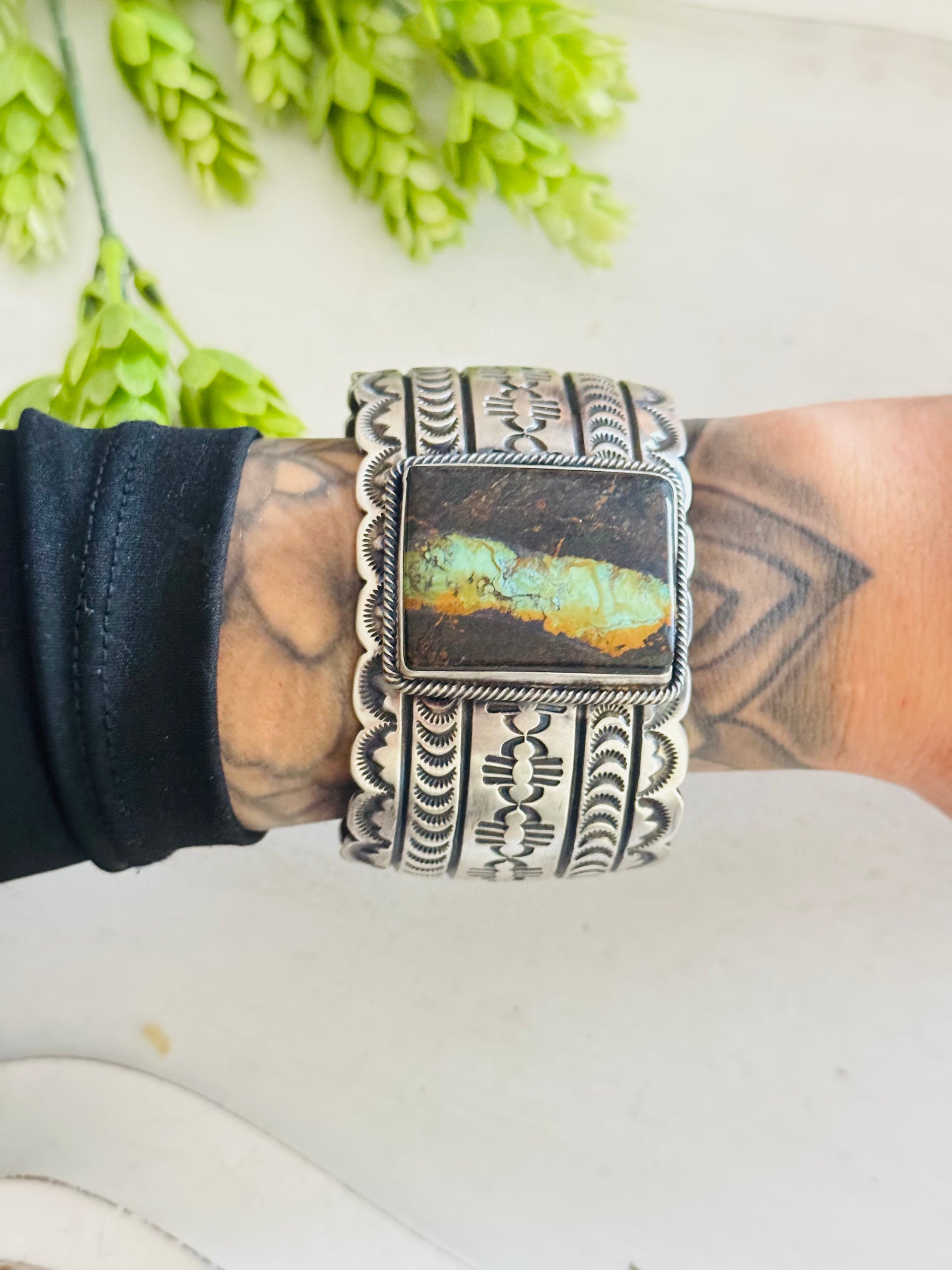 Randy Boyd Black Jack Turquoise & Sterling Silver Cuff Bracelet