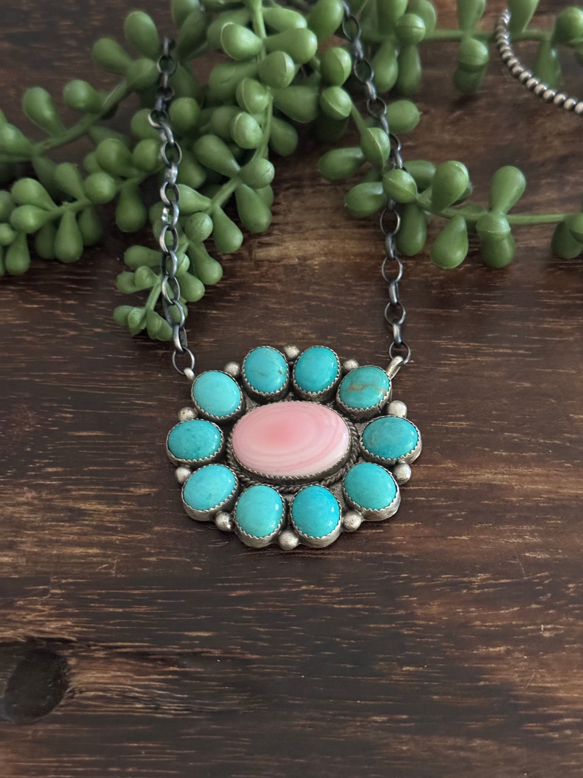 Maxine Ramirez Multi Stone & Sterling Silver Cluster Necklace