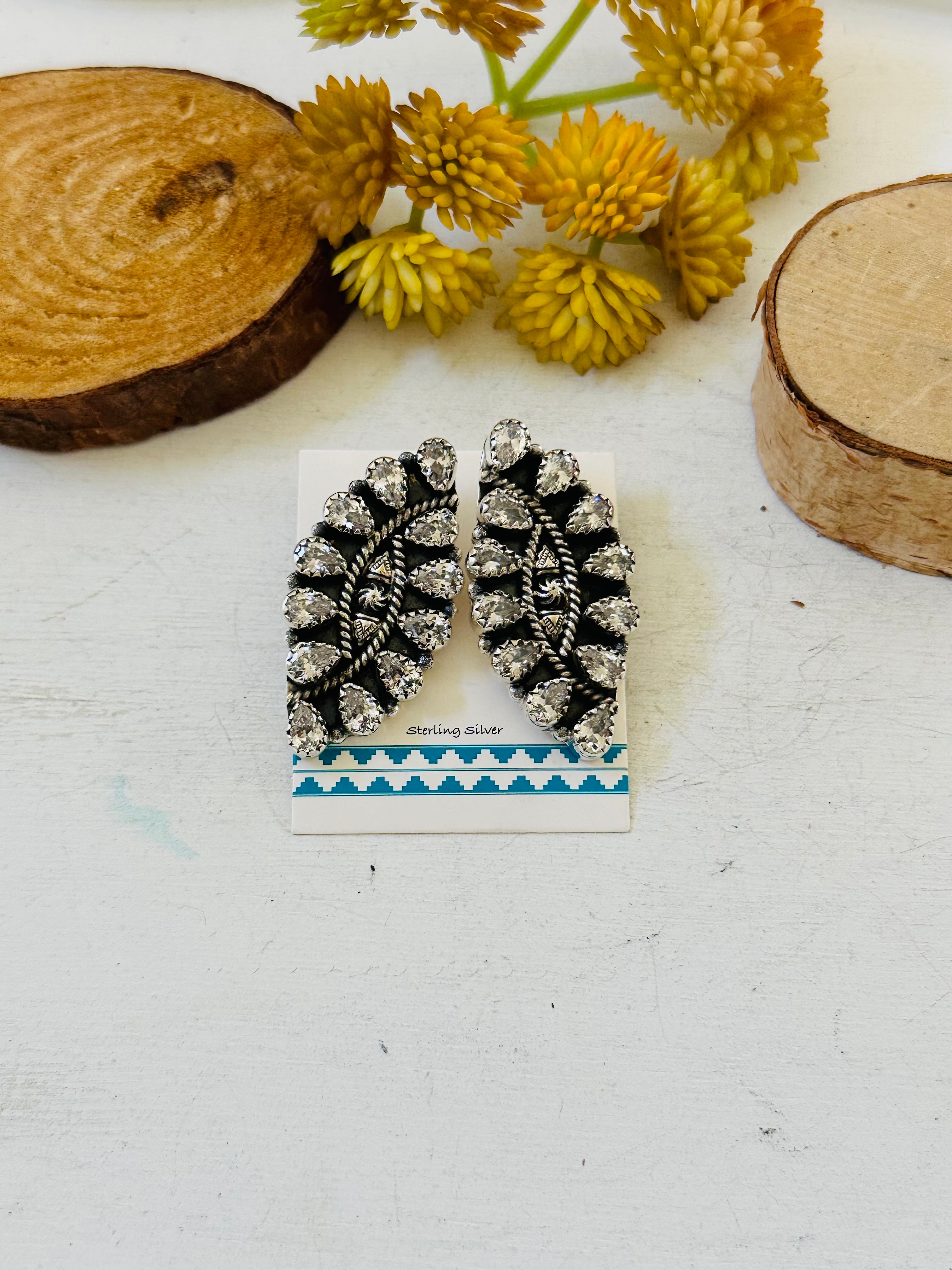 TTD “Twin Flame” Cubic Zirconia & Sterling Silver Earrings